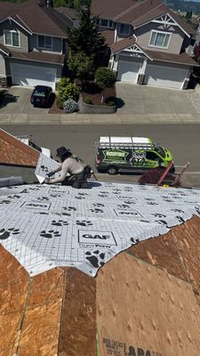 Residential Roofing Installation using GAF UHDZ Shingles