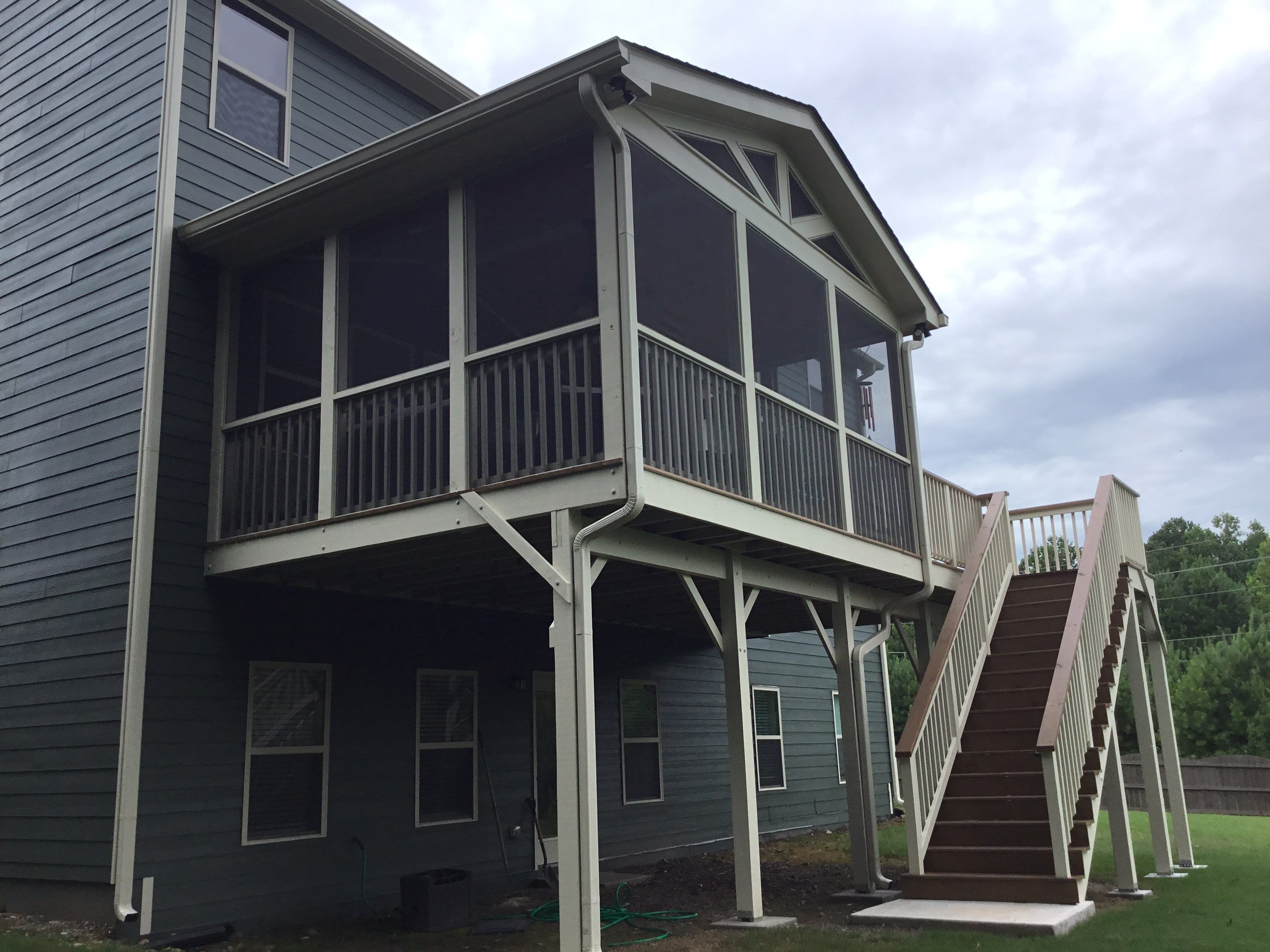Elevated Screened-In Porch and Deck Installation in Canton by Swift Home Renovations