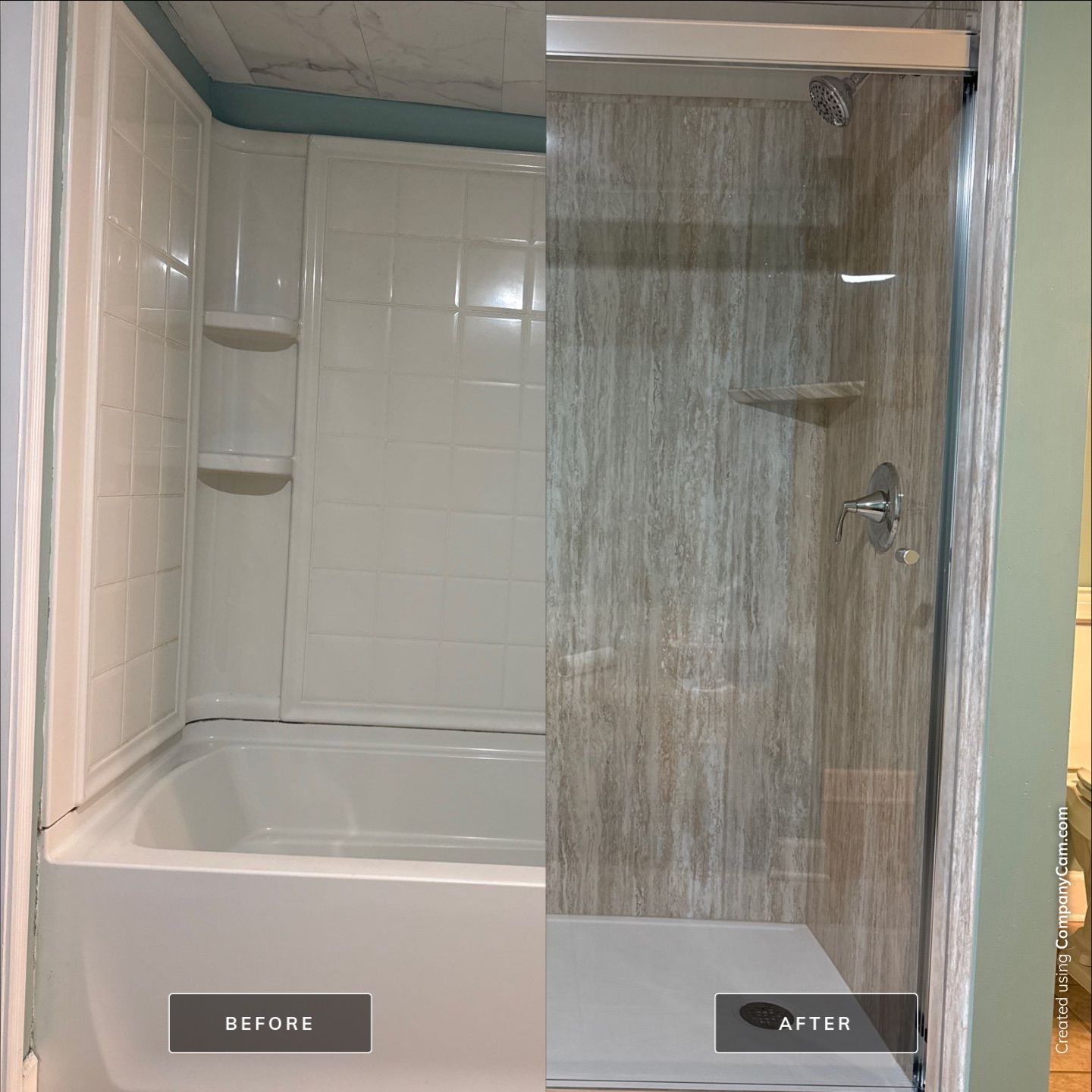 Jacuzzi Walk-In Shower Conversion and Bath Remodel in Traverse City by Rainbow Seamless Systems