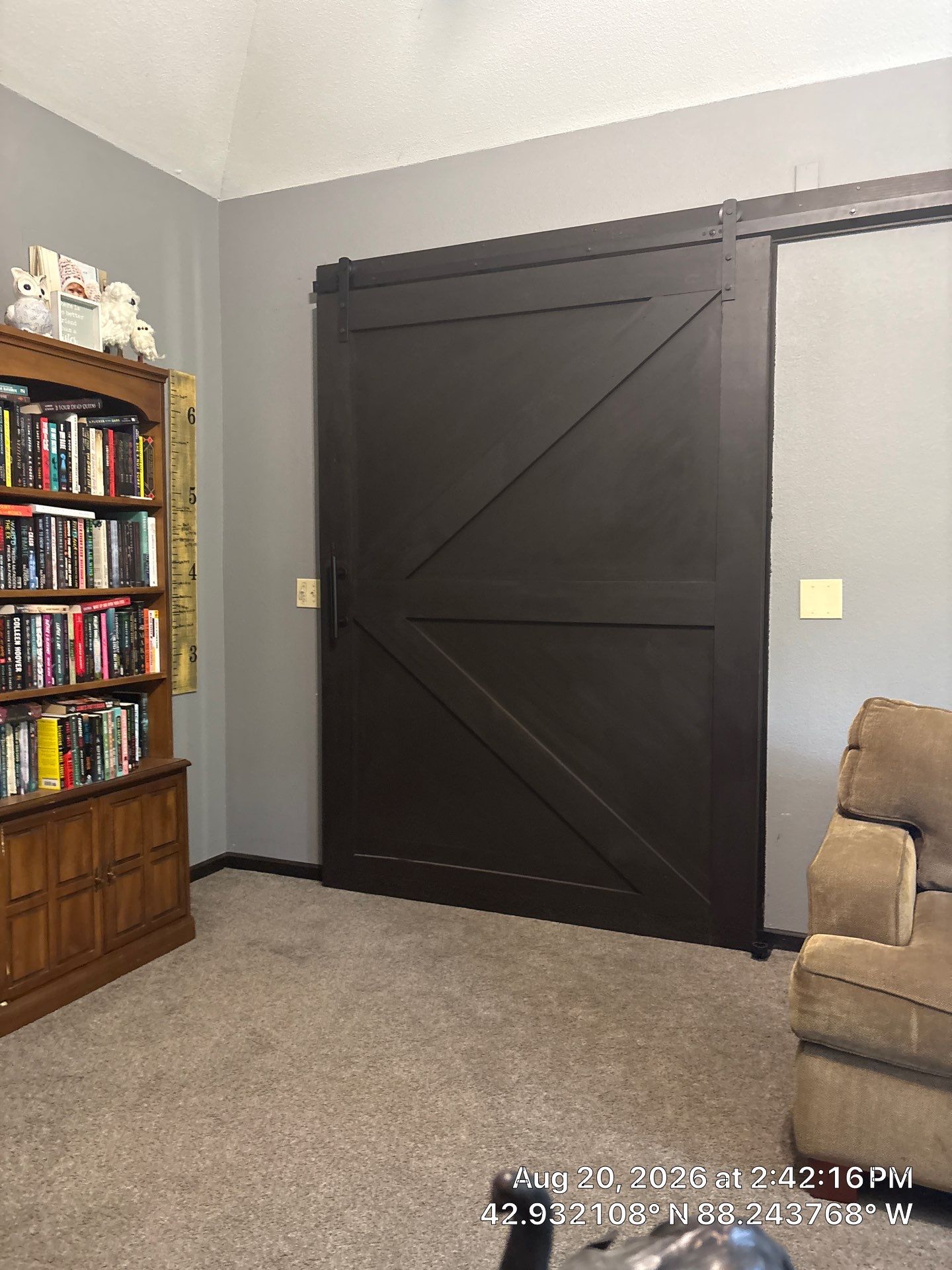 Custom Barn Door Installation and Industrial Ceiling Fan Upgrade in Waukesha by CompanyCam Sales Demo