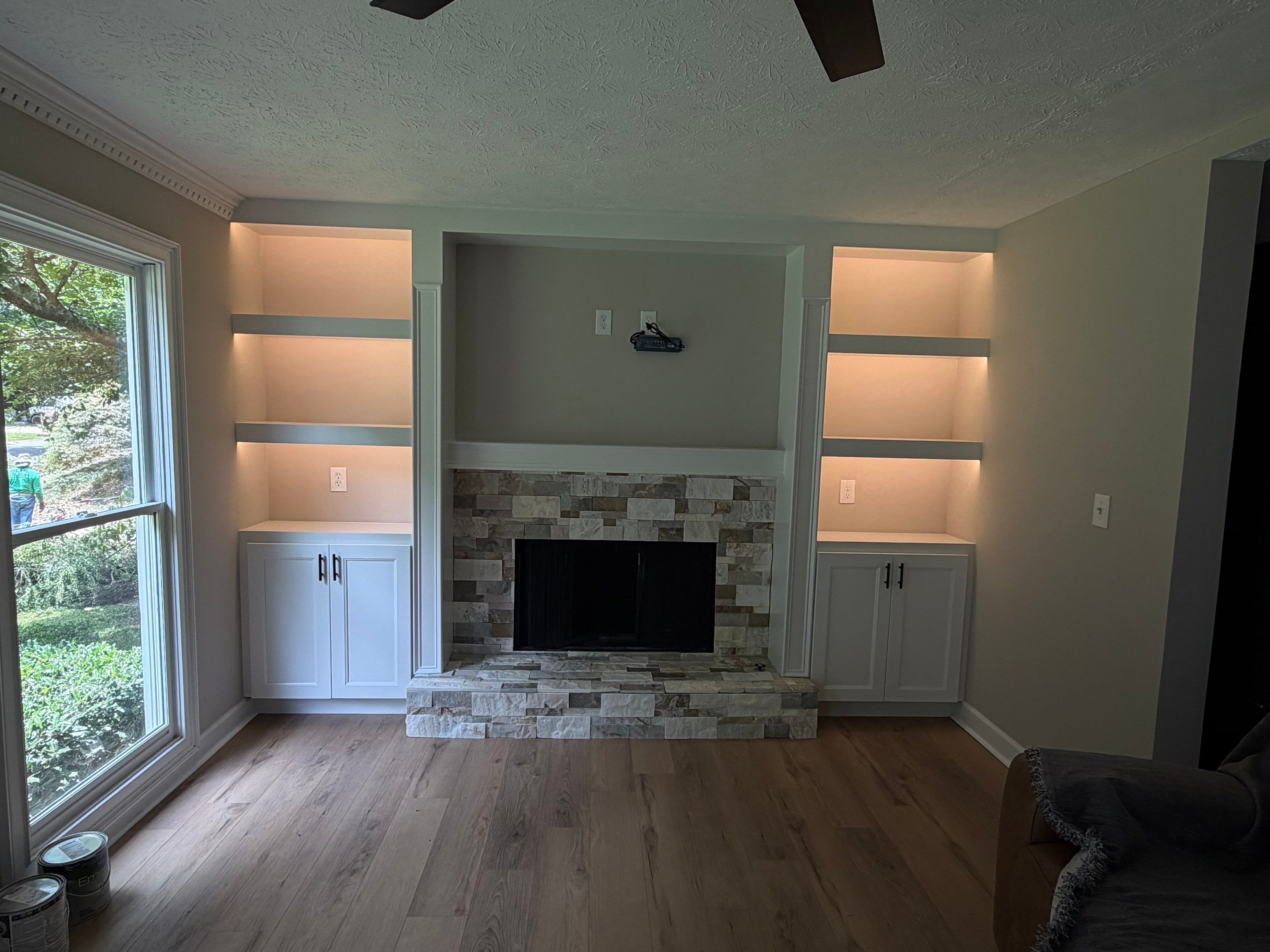 Modern Fireplace Transformation and Custom Built-In Installation in Mableton by Swift Home Renovations