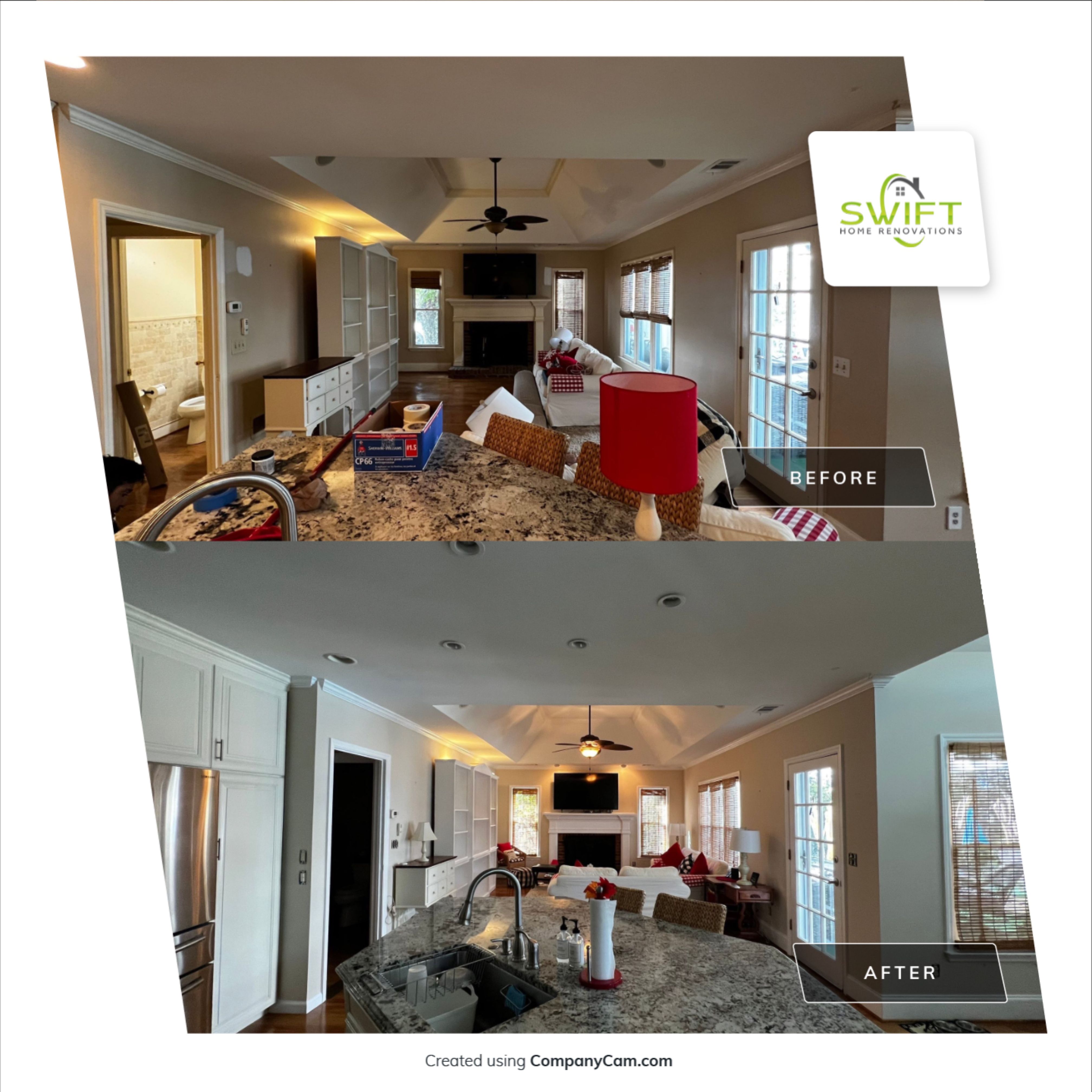 Comprehensive Interior Painting and Cabinet Refresh in Marietta by Swift Home Renovations