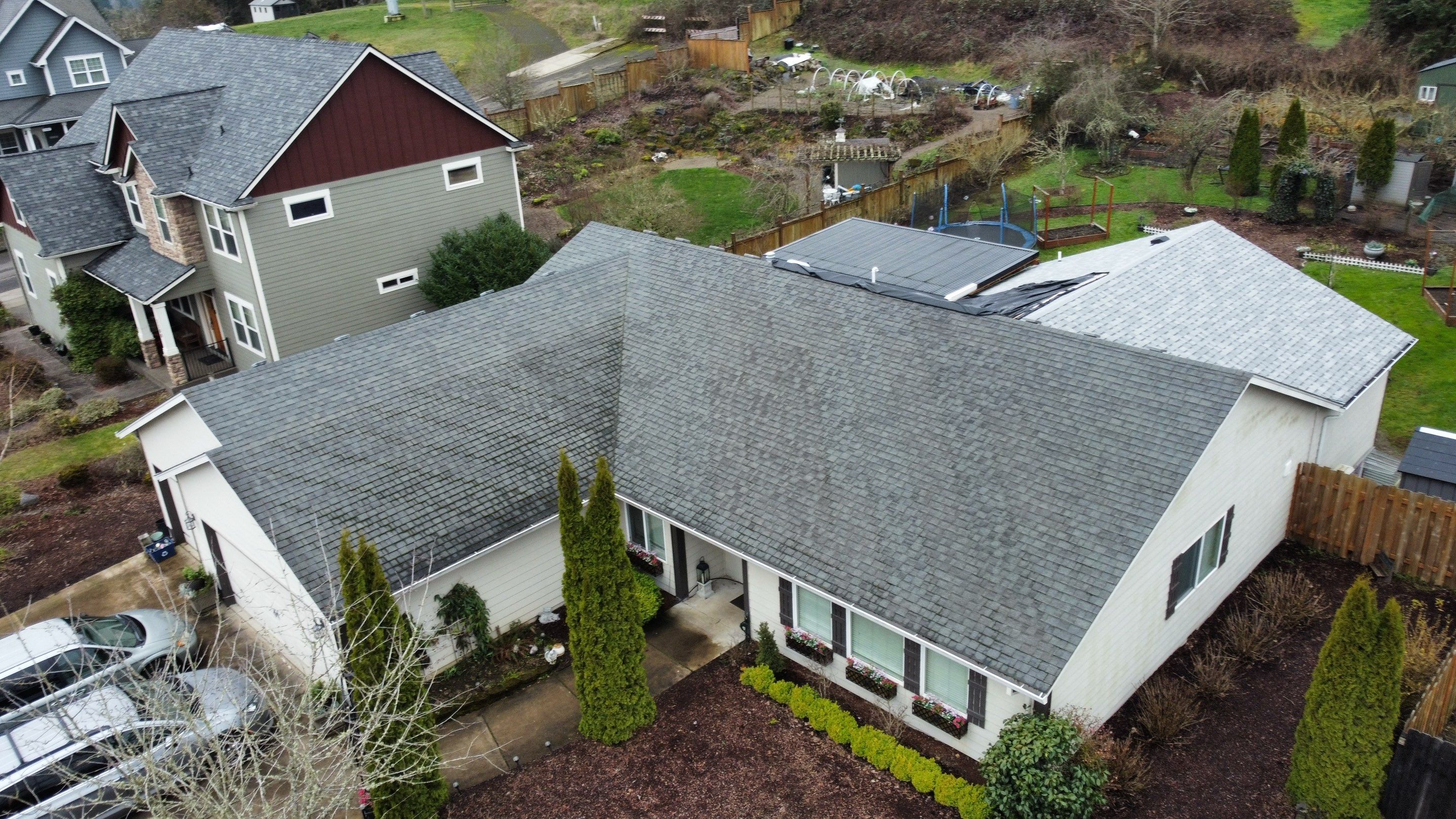 Residential Roofing Installation using IKO Cambridge (Color: Dual Grey) by Orezona Building & Roofing Company, Inc.