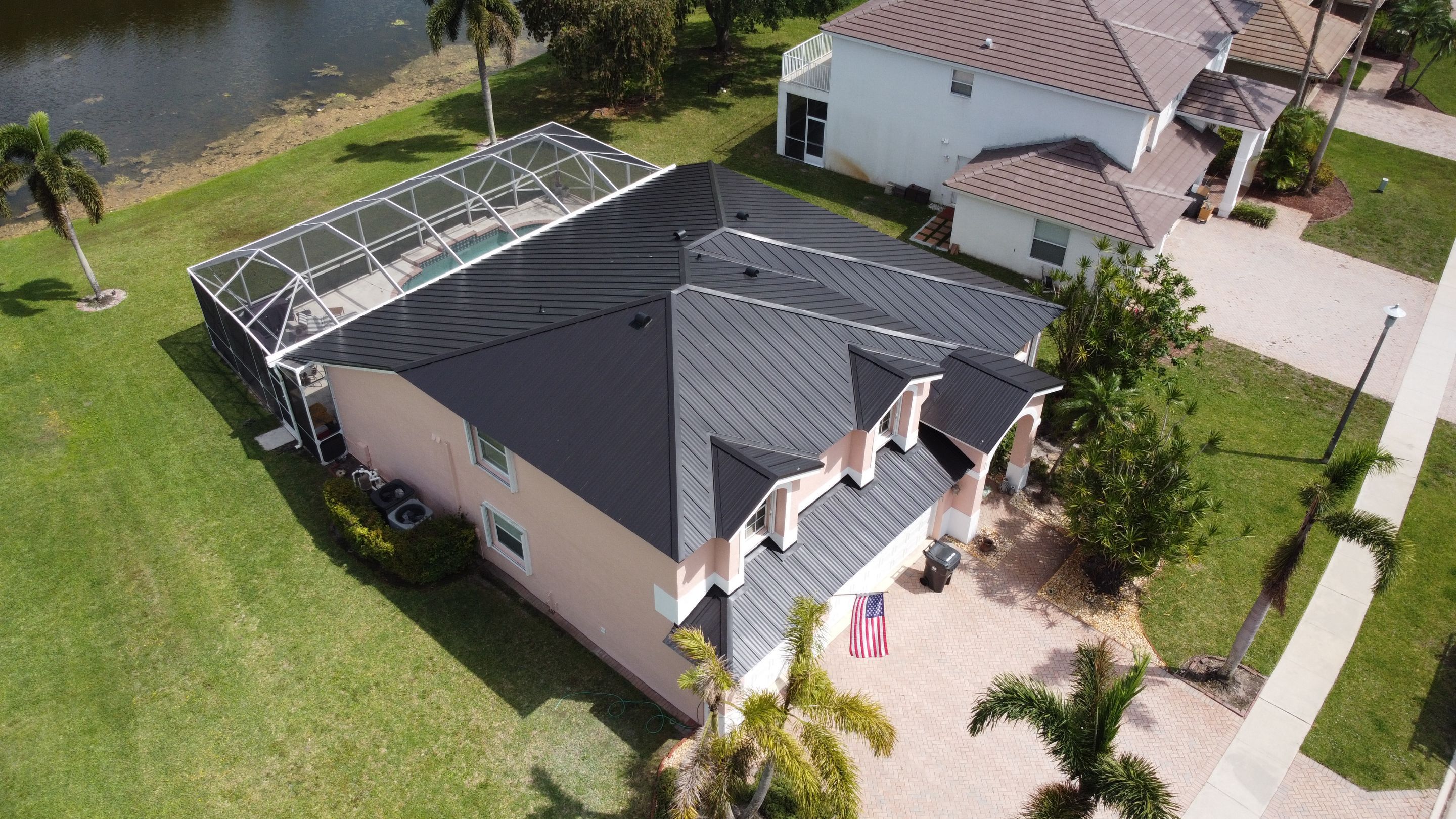 Residential Roofing Installation using 1" Nail strip metal roof by BLUES BROTHERS ROOFING