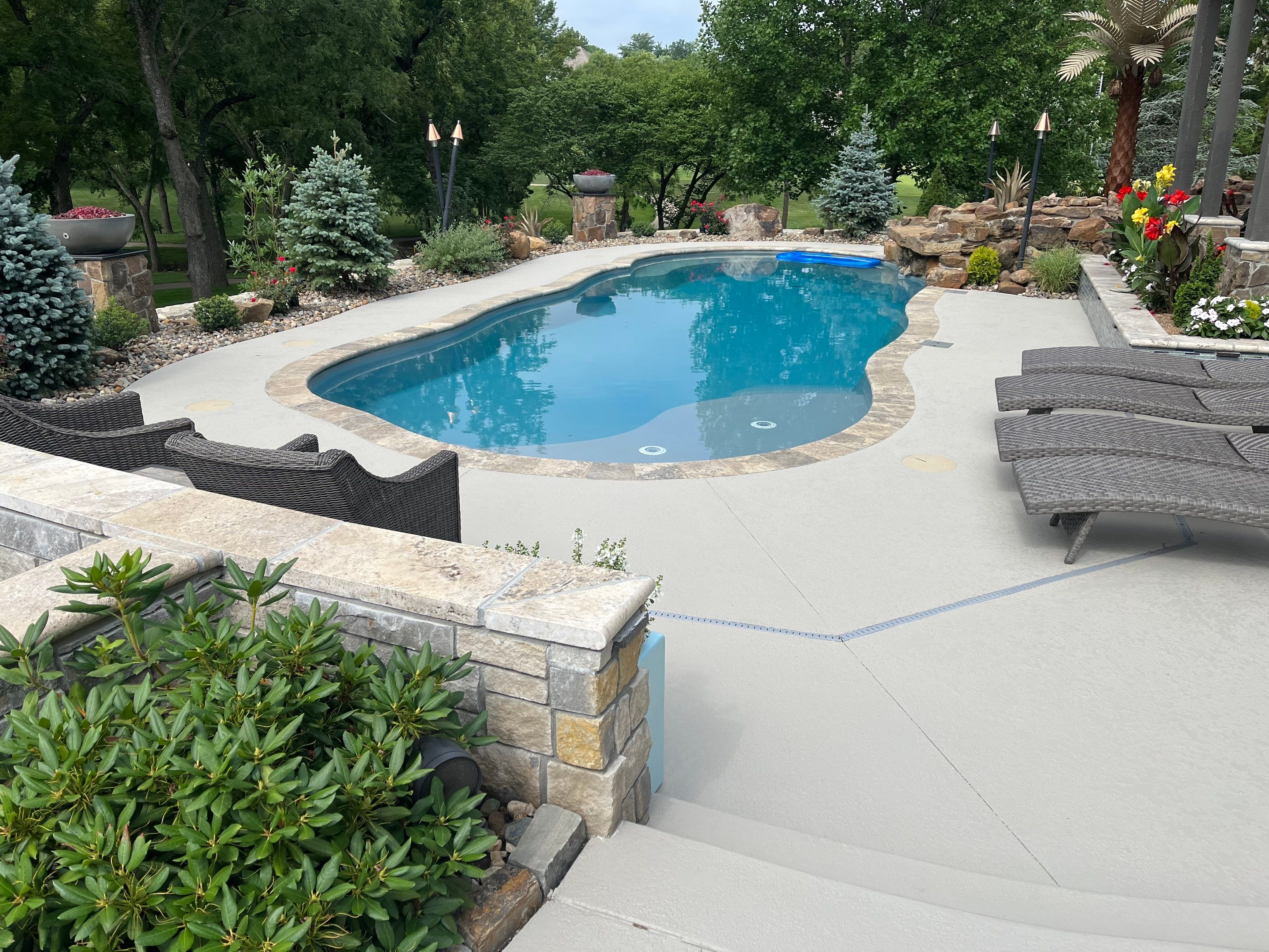 Lenexa -- Pool Deck Resurface with Pewter Grey Sealer by Big Red Decorative Concrete, LLC