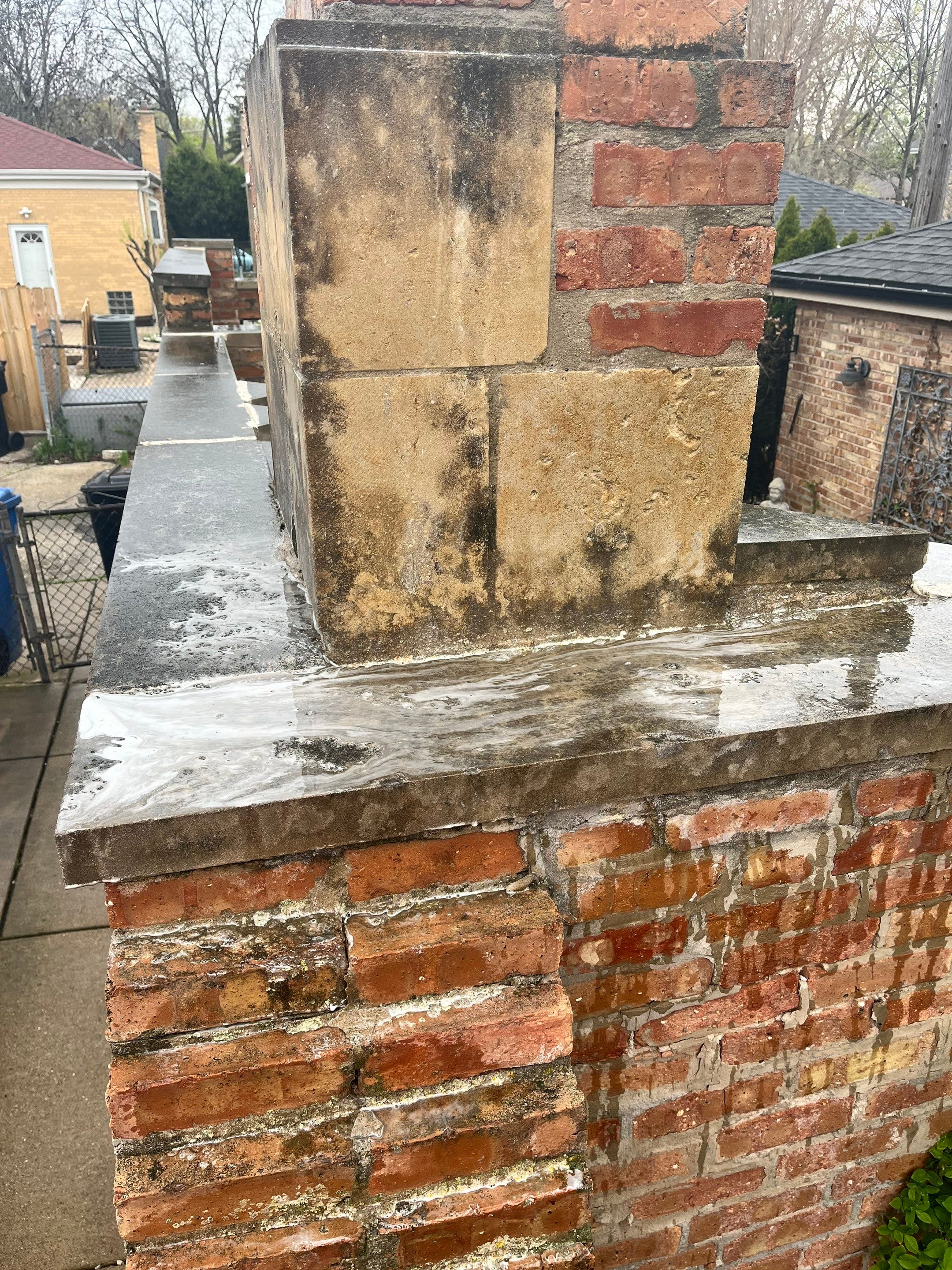 Brick repair, CSS, and stone cleaning by Northern Power Washing LLC.