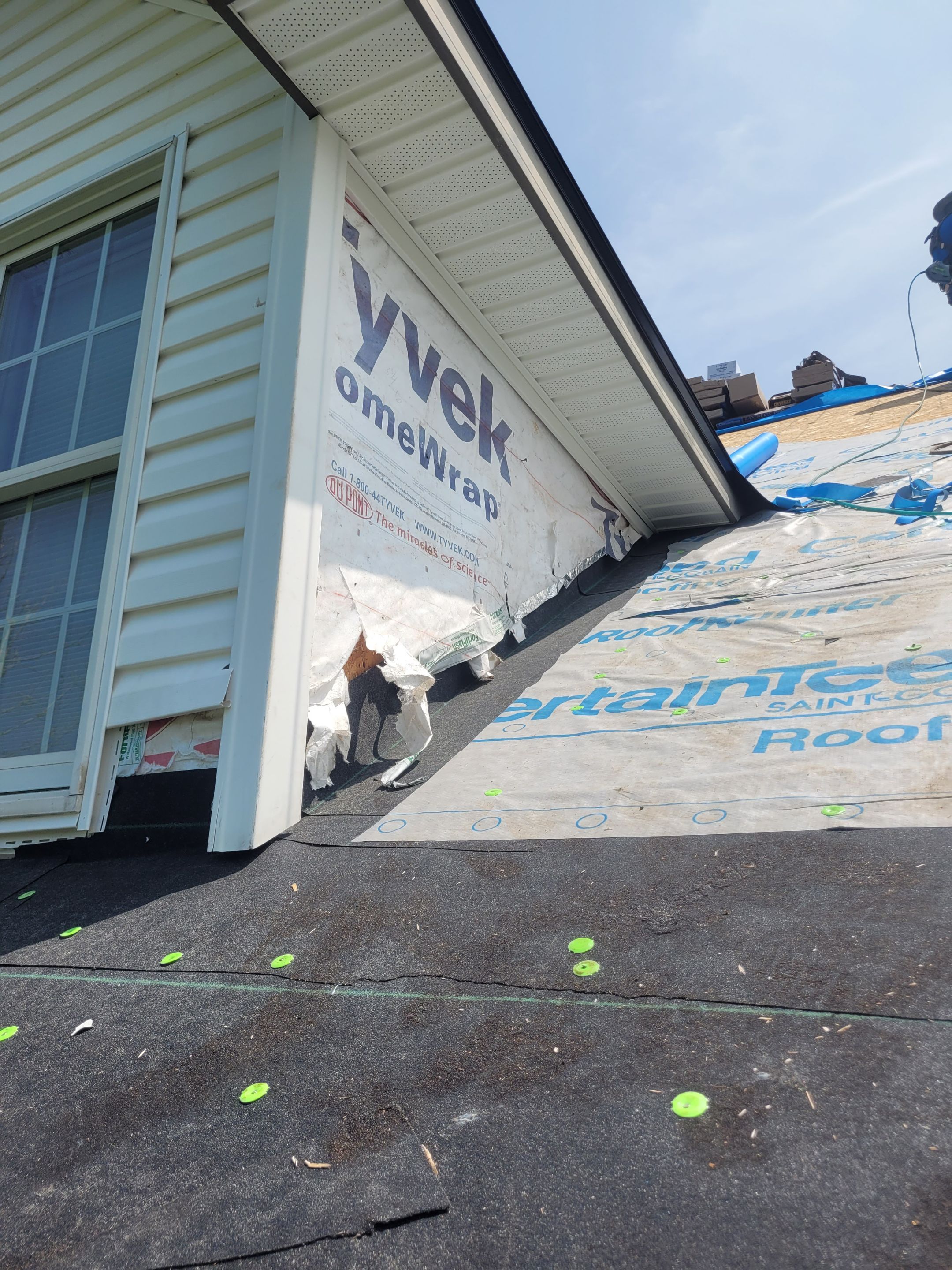 Roof Damage using Certainteed Lifetime Roofing System- Moire Black Landmark Pro shingkes with shadow ridge caps. by BulletpROOF Exteriors