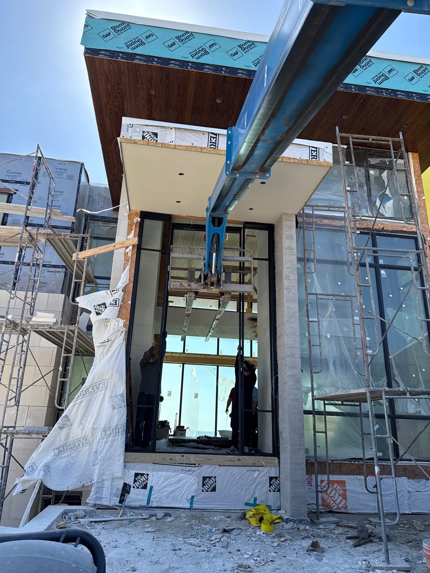 Custom Pivot Door and Structural Steel Frame Installation in Fort Worth by Solara Custom Living