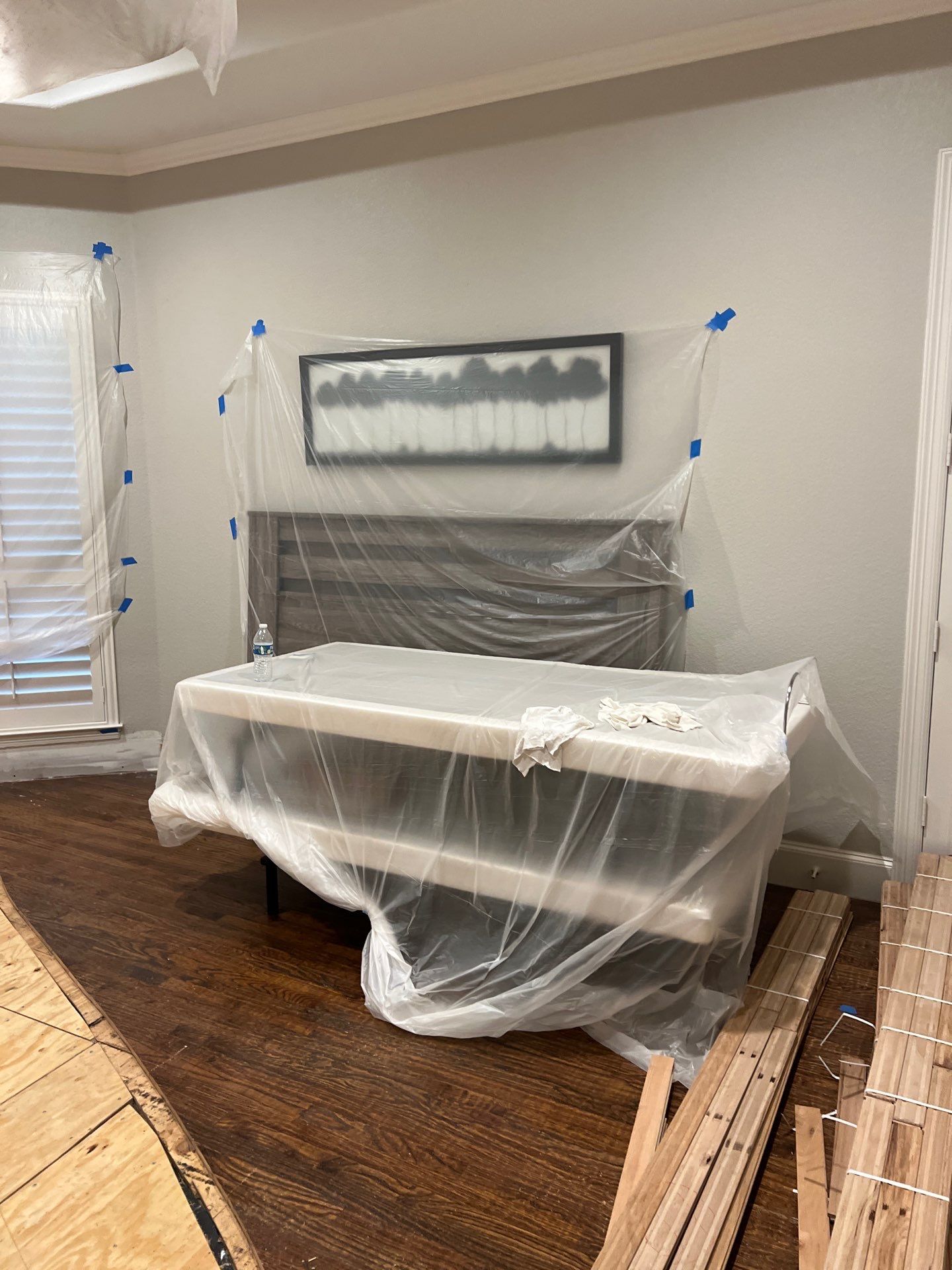 In Progress - Repairing wet Hardwood Floors in Colleyville by Bernard Hardwood Floors
