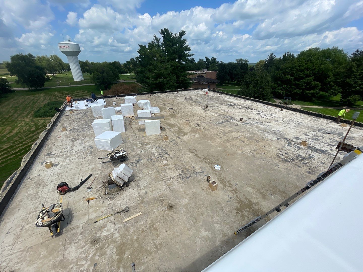 Commercial Flat Roof IB PVC Install  by Titan Commercial & Residential Roofing 