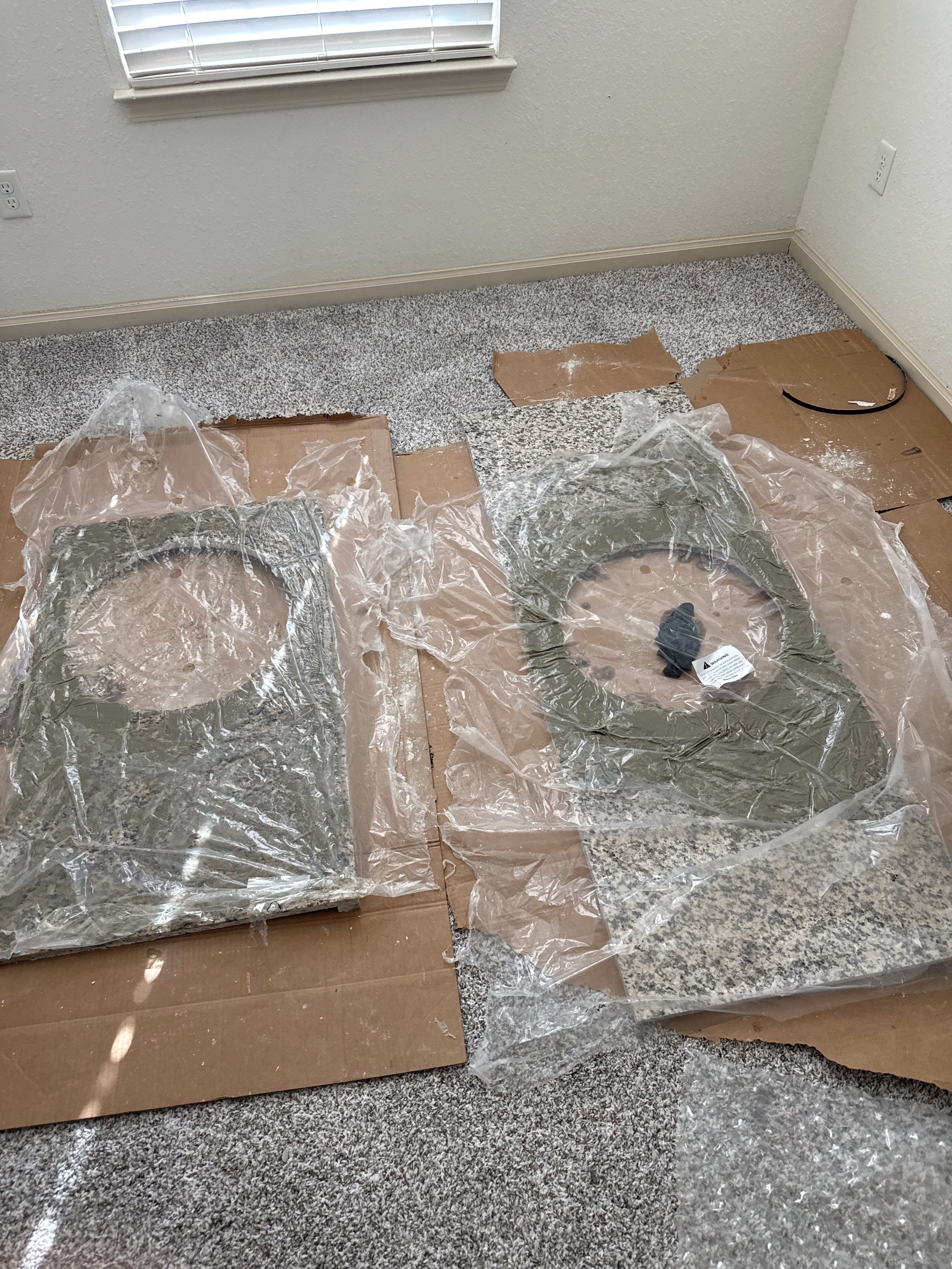 Granite Bathroom deep stain removal in Mobile by Cornerstone Hard Surface Restoration