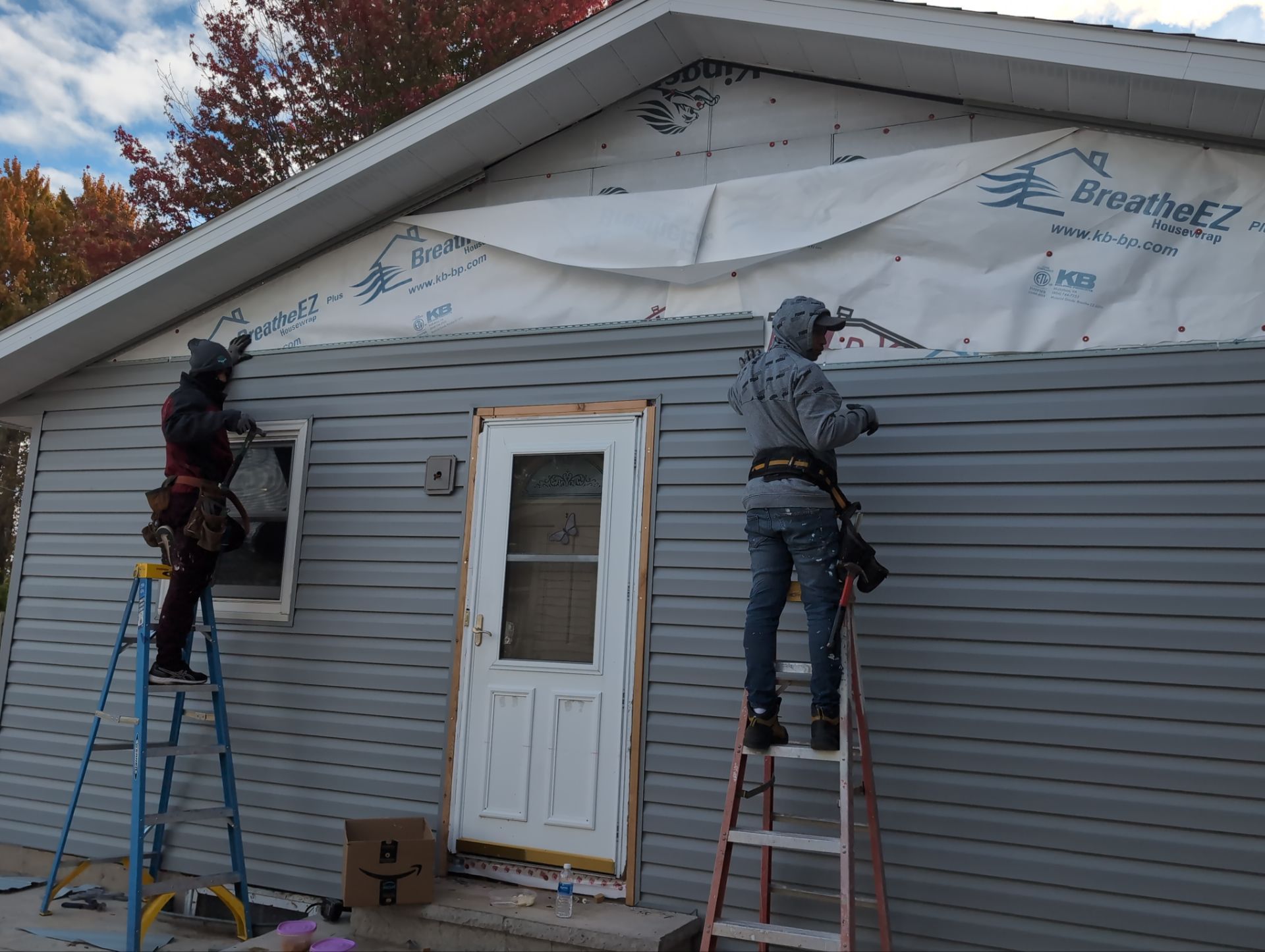 Siding Replacement with Vinyl Siding in Granite Gray by Gellings Roofing and Siding LLC