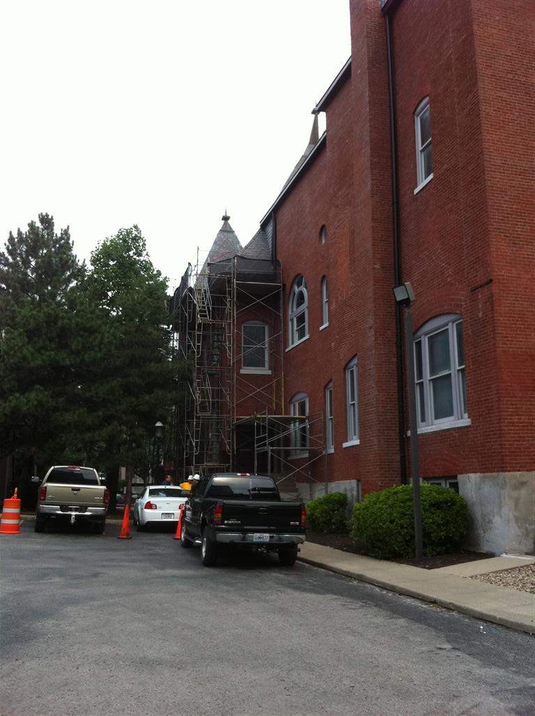 Historic Building ROOF REPLACEMNT with GAF TruSlate  on steep slop and Versico 60mil TPO on flat roof by Gorilla Exteriors Contracting, LLC