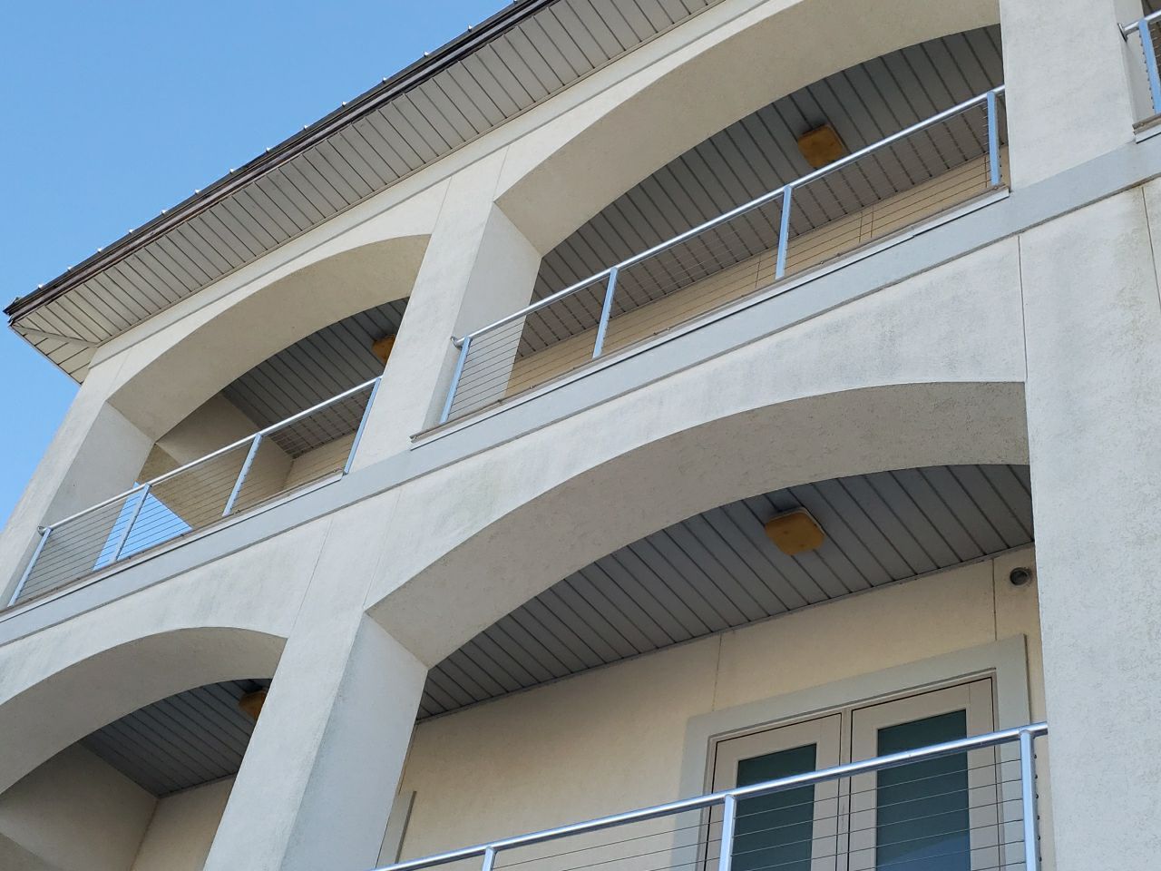 Soffit and Fascia Roof Replacement using 60' Ladders in Navarre by Gutter Professors
