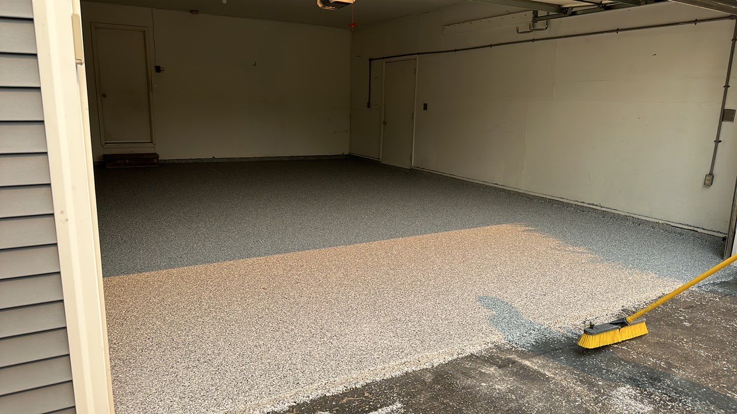 Silverado garage floor coating  by NG Masonry & Construction LLC