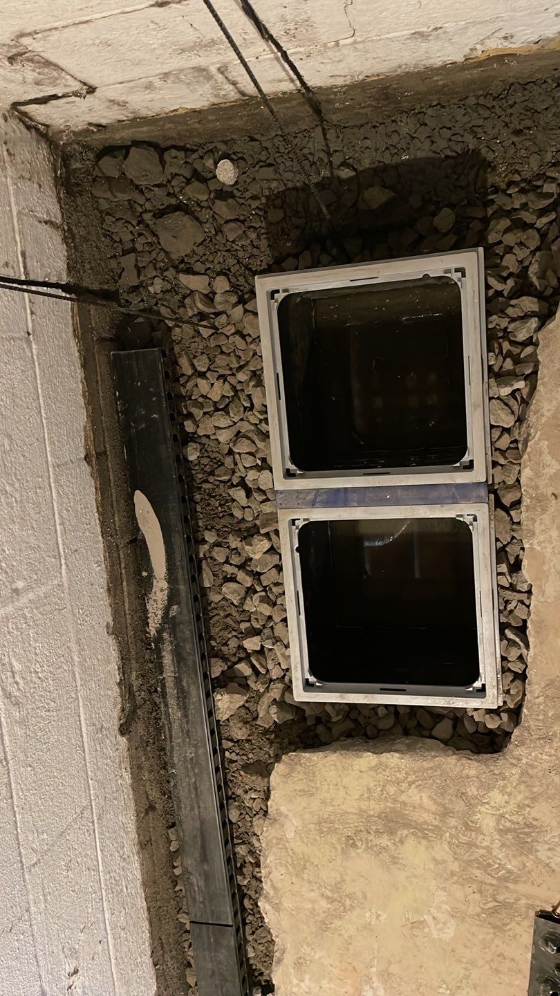 Embedded Fiber Reinforcement and Basement Waterproofing using GrateDrain Waterproofing System by Toledo Basement Repair