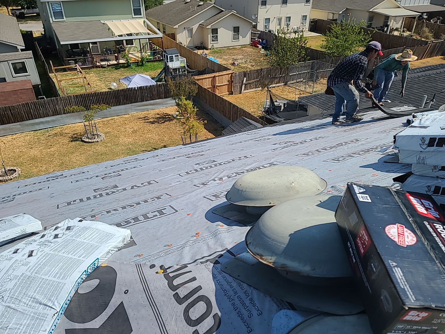 Residential Roofing Replacement and Gutter Installation in Manor by Caliber Restoration LLC