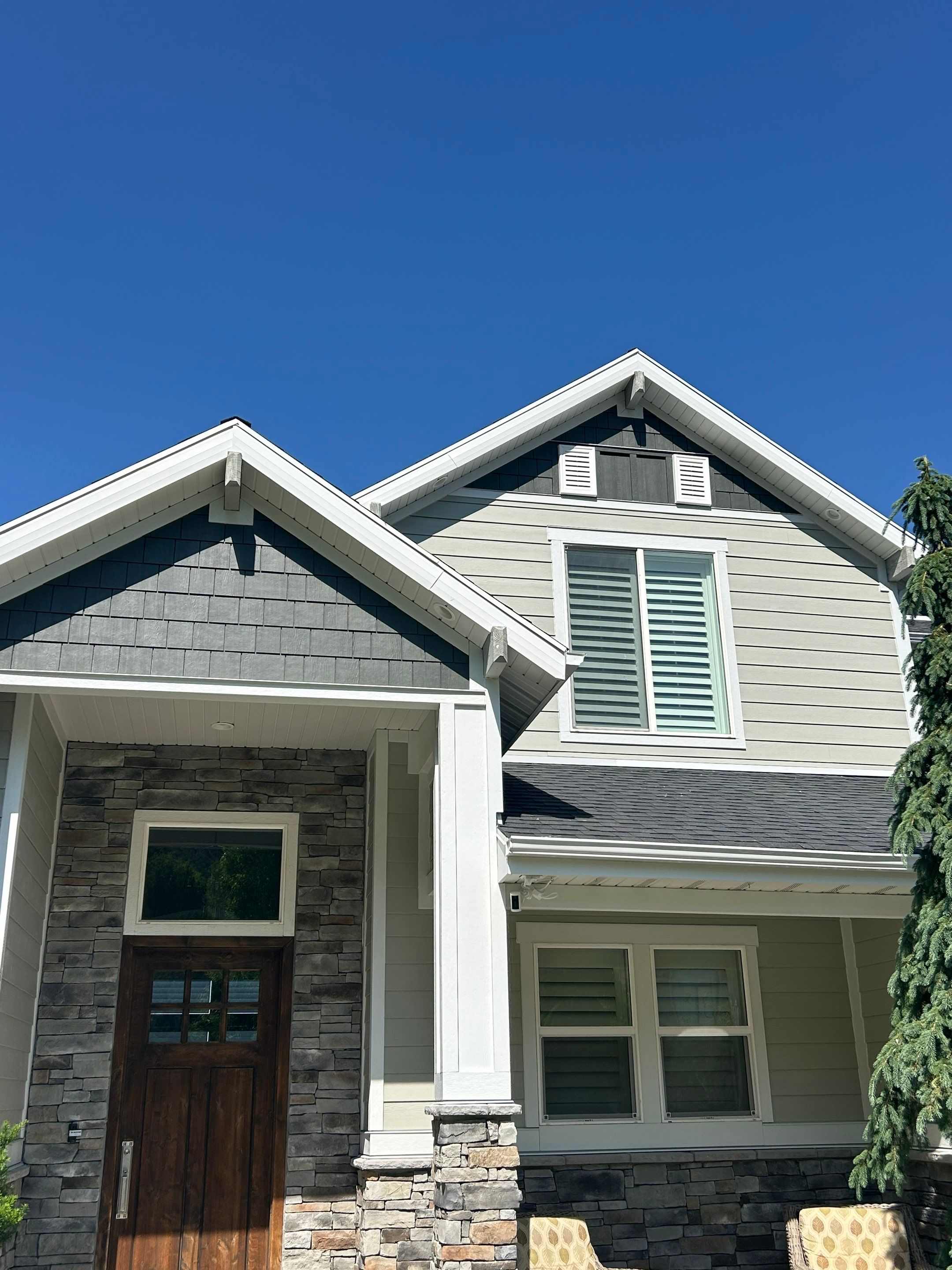 Draper | Hardie Mixed Siding | Custom Green & White by Ideal Siding Utah