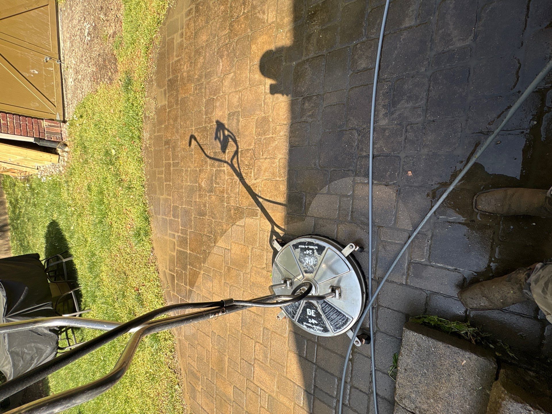 Patio pressure washing and residential driveway surface cleaning