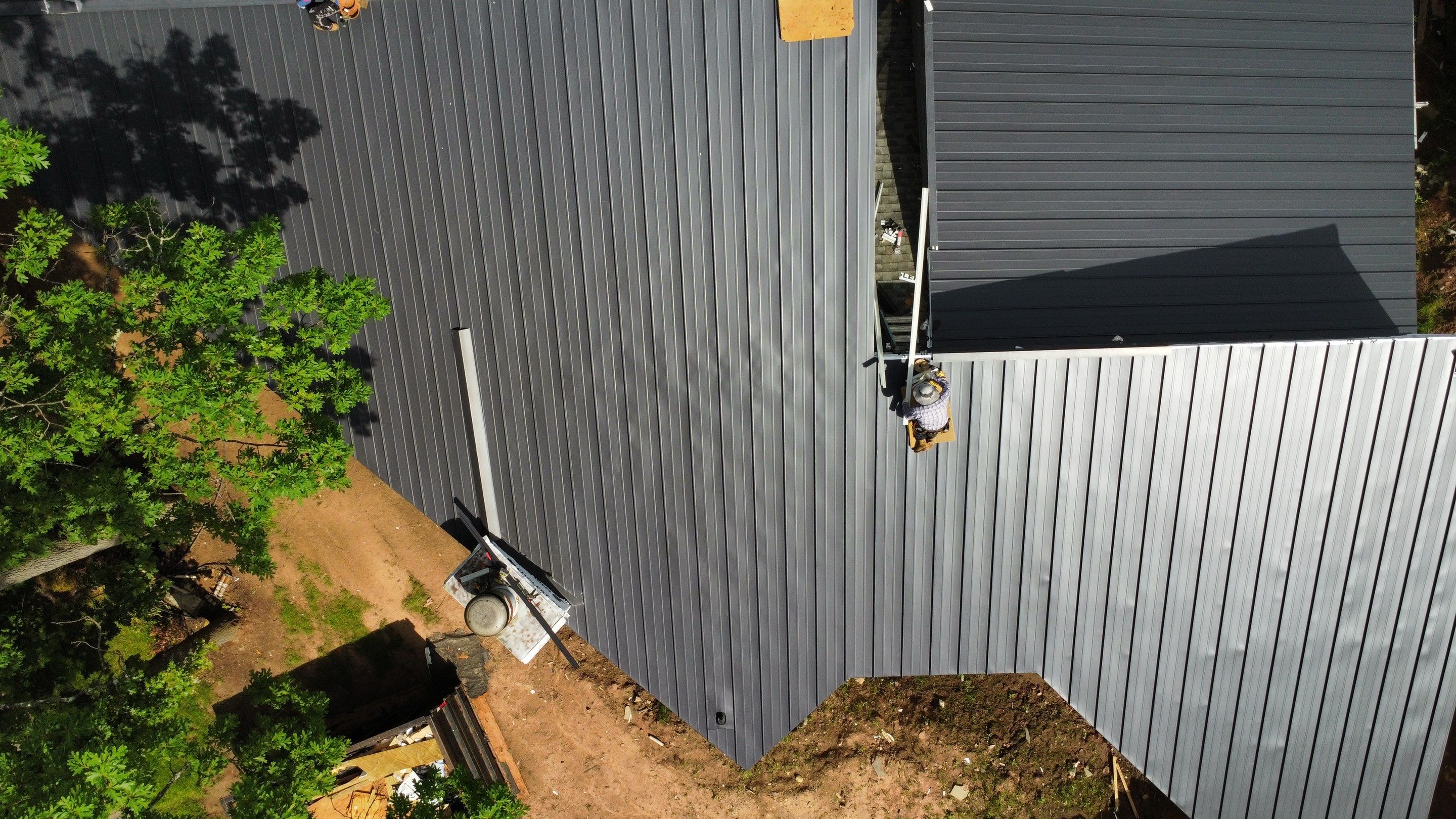 Residential Roofing Installation using Aluminum 032GA - Color Matte Black by CMNG LLC
