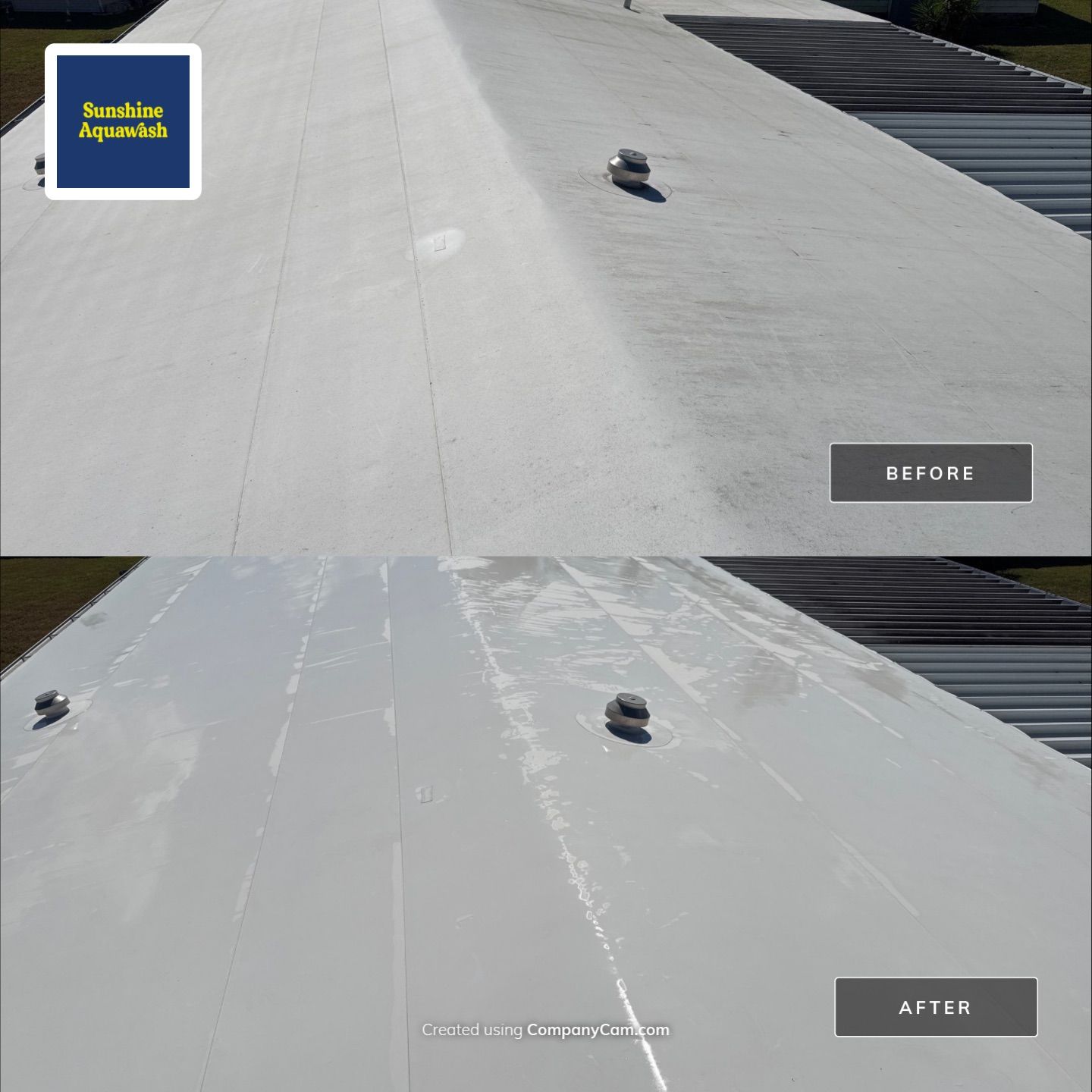 TPO Membrane Mobile Home Roof Cleaning Parrish, FL by Sunshine AquaWash