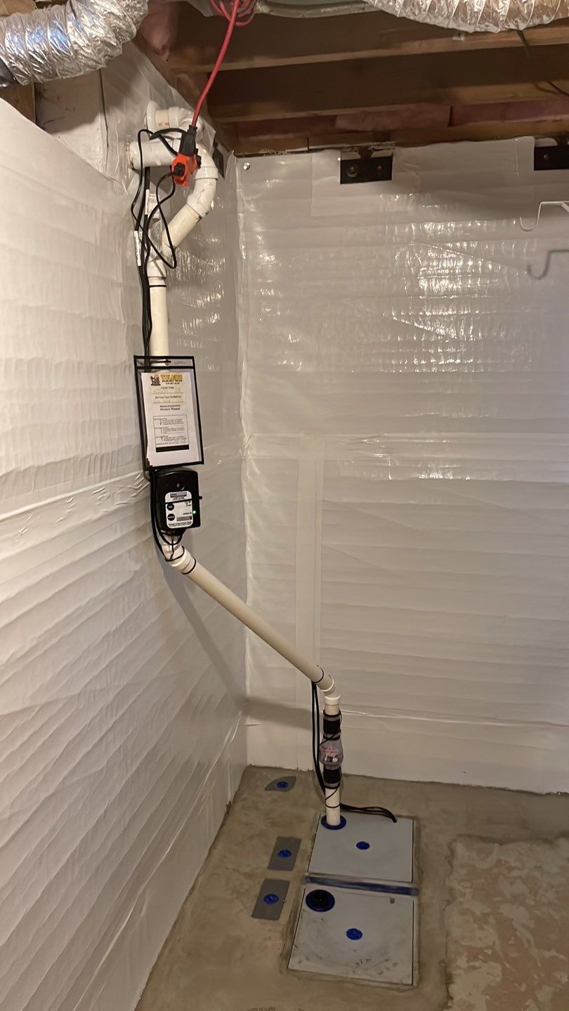 Embedded Fiber Reinforcement and Basement Waterproofing using GrateDrain Waterproofing System by Toledo Basement Repair