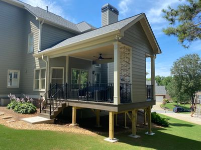 Covered Porch and Composite Deck Addition in Woodstock
