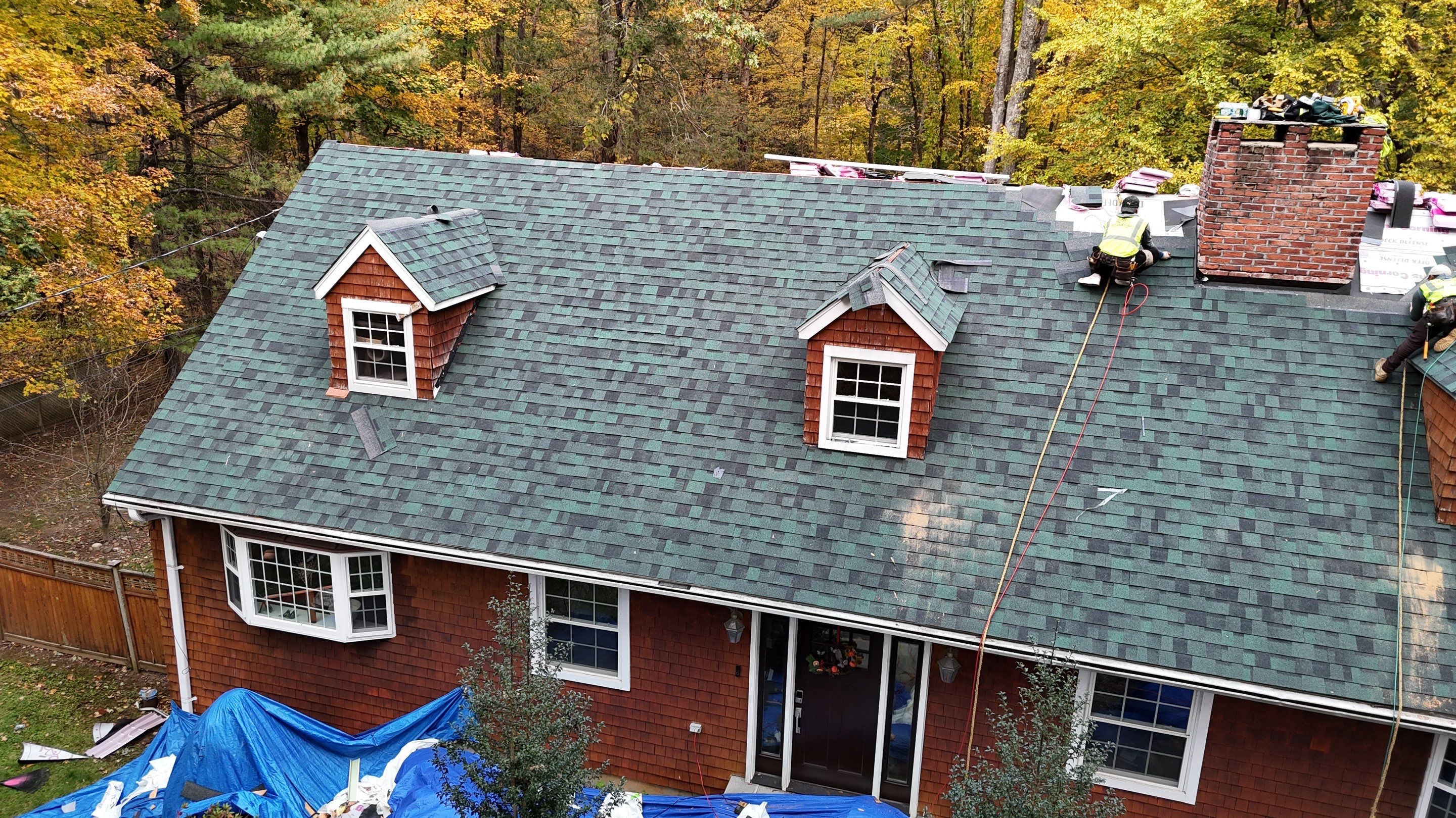 Owens Corning Duration : Chateau Green with Copper Accents in Avon, CT by Golden Shield Roofing