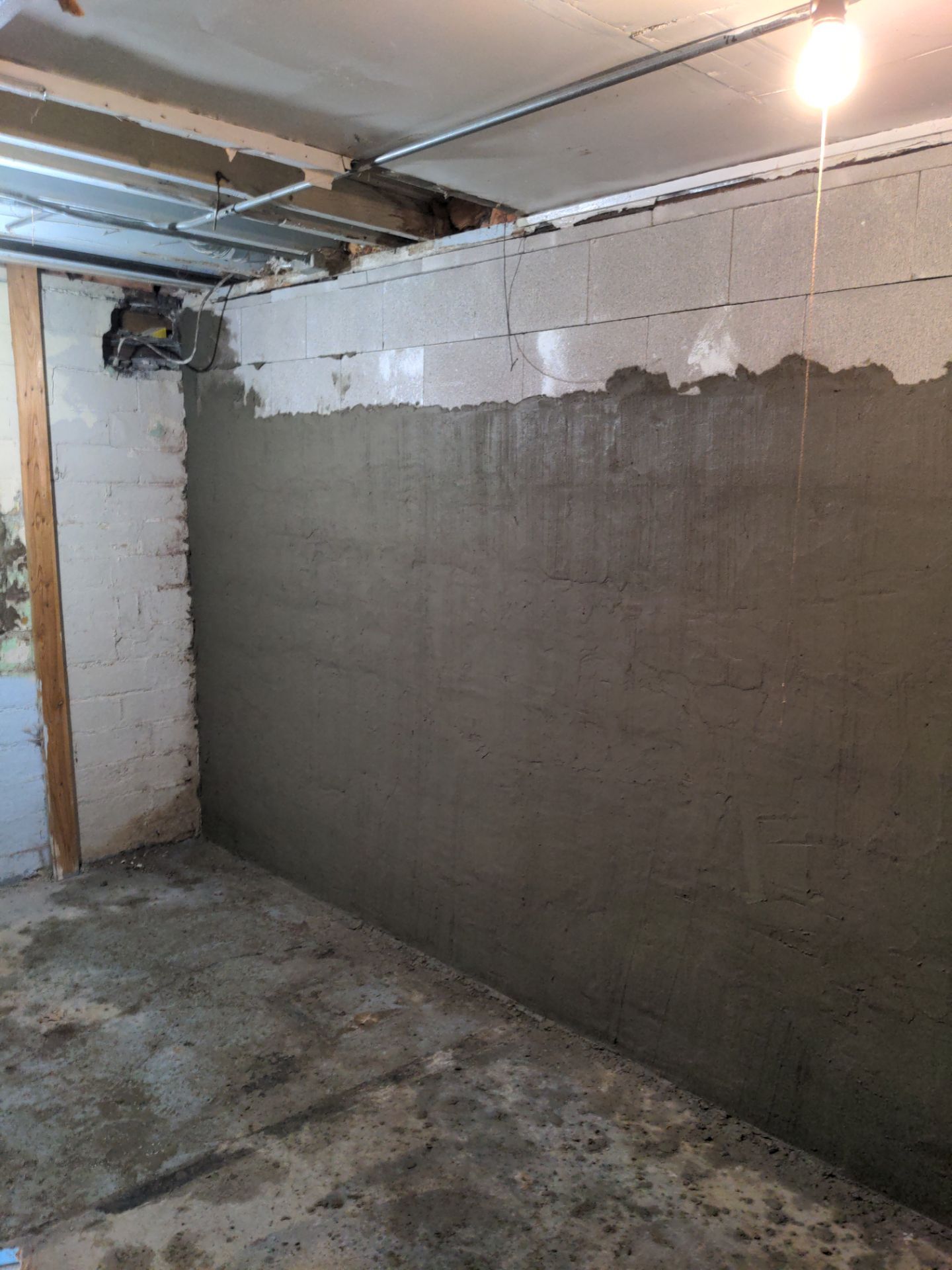 Basement Wall Rebuild with Exterior Waterproofing by Toledo Basement Repair