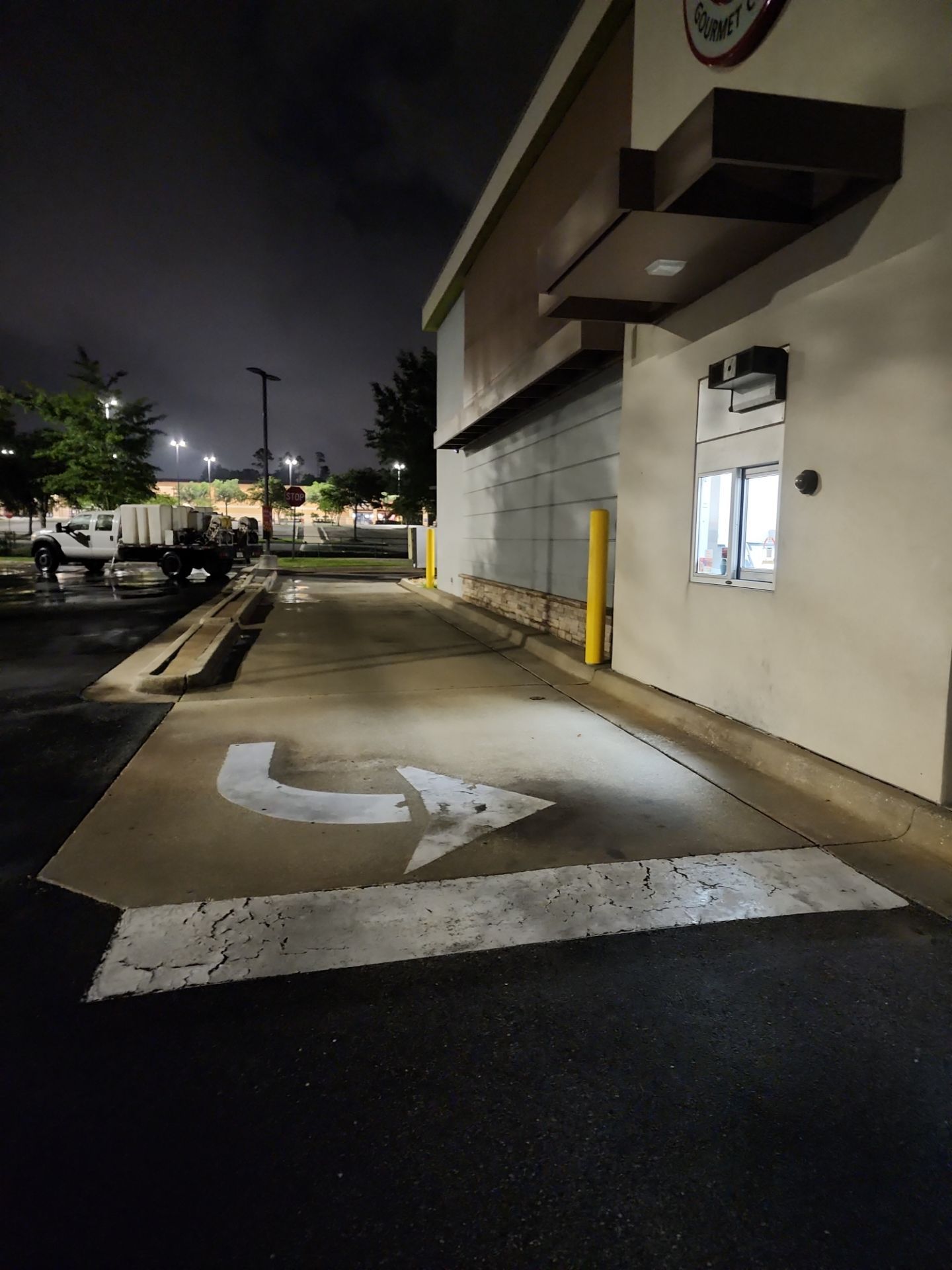 Asphalt Drive Thru Lane Walls After Cleaning