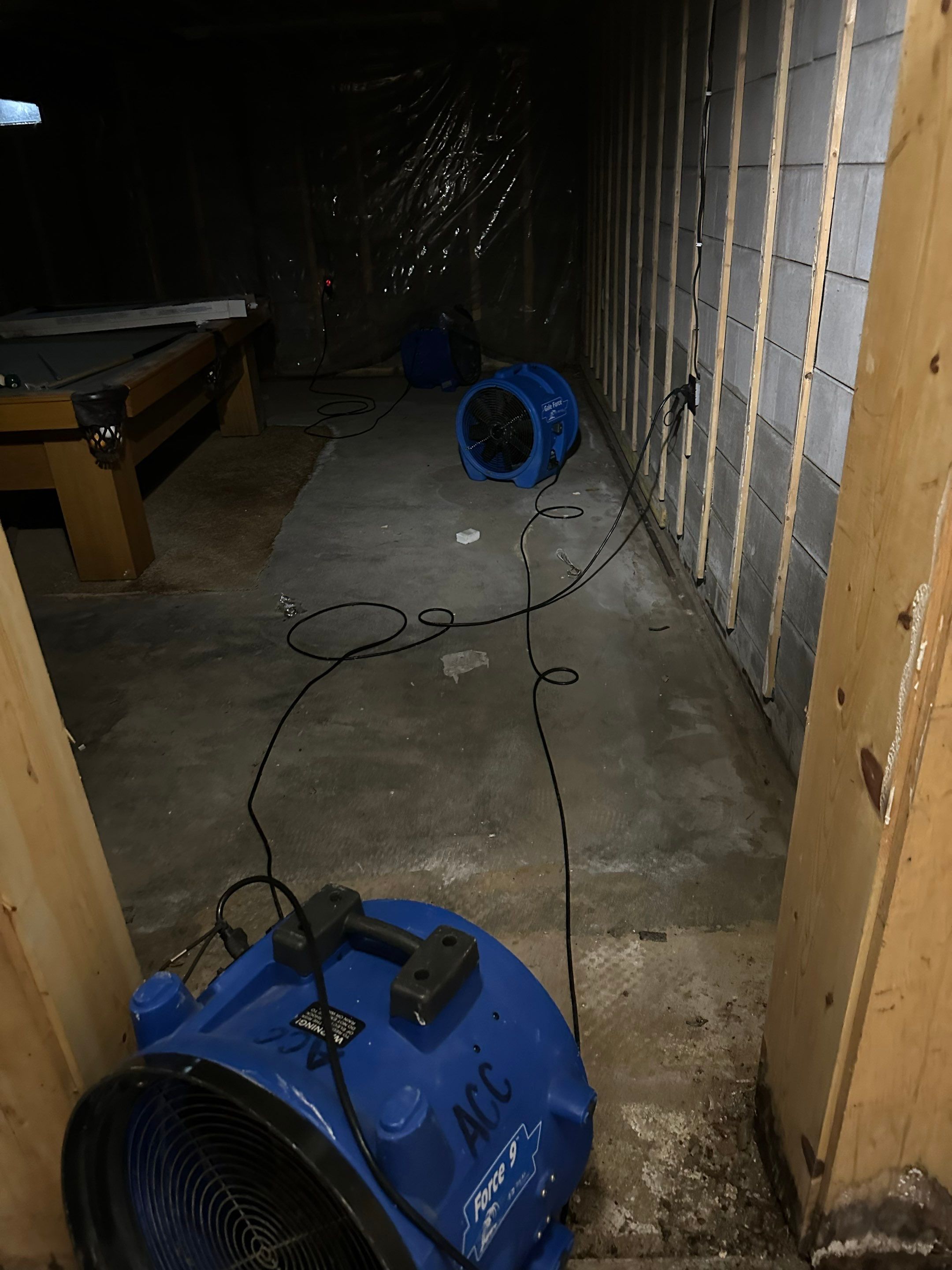 A quick dry out before dry wall install by BlueRed Restoration