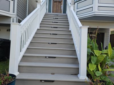 Timbertech Staircase with a 50 year warranty and solar lighting