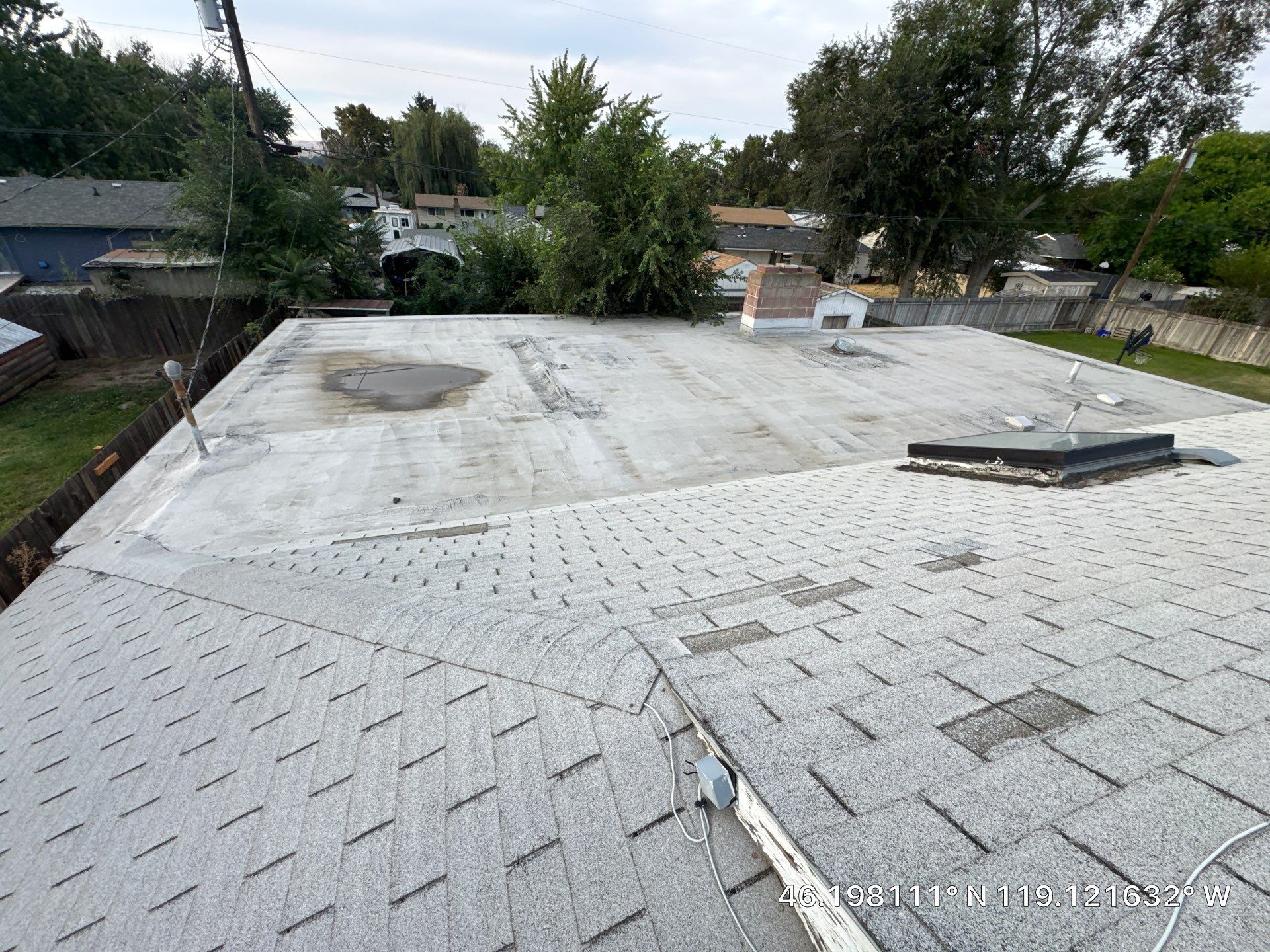 Residential Shingle and Flat Roof Replacement with Fascia Restoration in Kennewick by Alpine Roofing