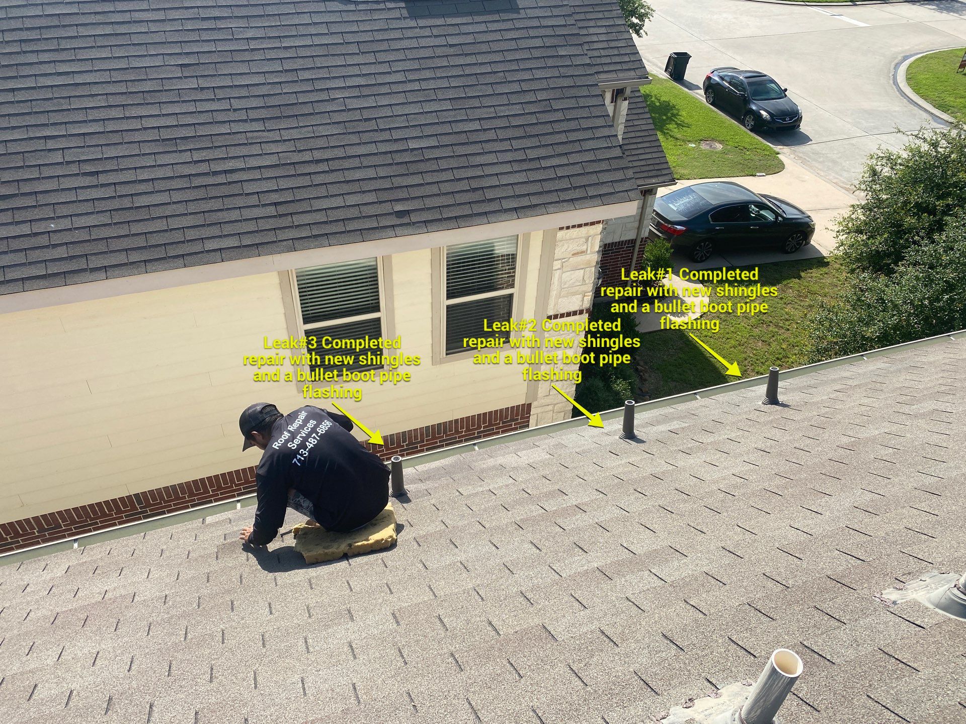 Hail Damage using Owen's Corning Duration (Lifetime) Shingles by Roof Repair Company