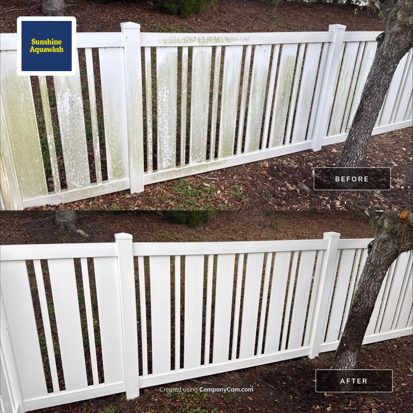 Vinyl Fence & Concrete Cleaning in Central Park at Lakewood Ranch, FL by Sunshine AquaWash