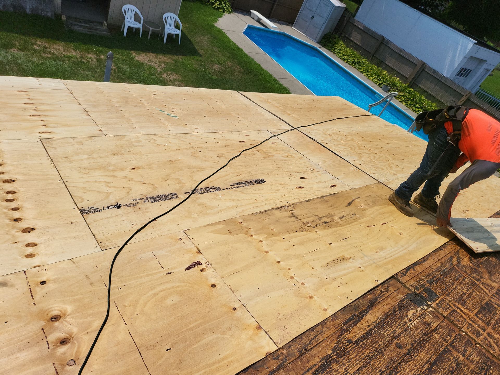 Residential Roofing Installation using Owens Corning TruDefinition Duration AR - Estate Gray by A Plus Exterior