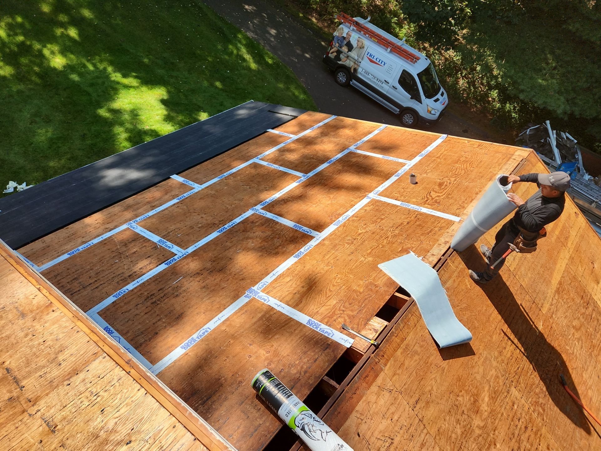 Residential Roofing Installation using Owens Corning TruDefinition Duration AR - Estate Gray by A Plus Exterior