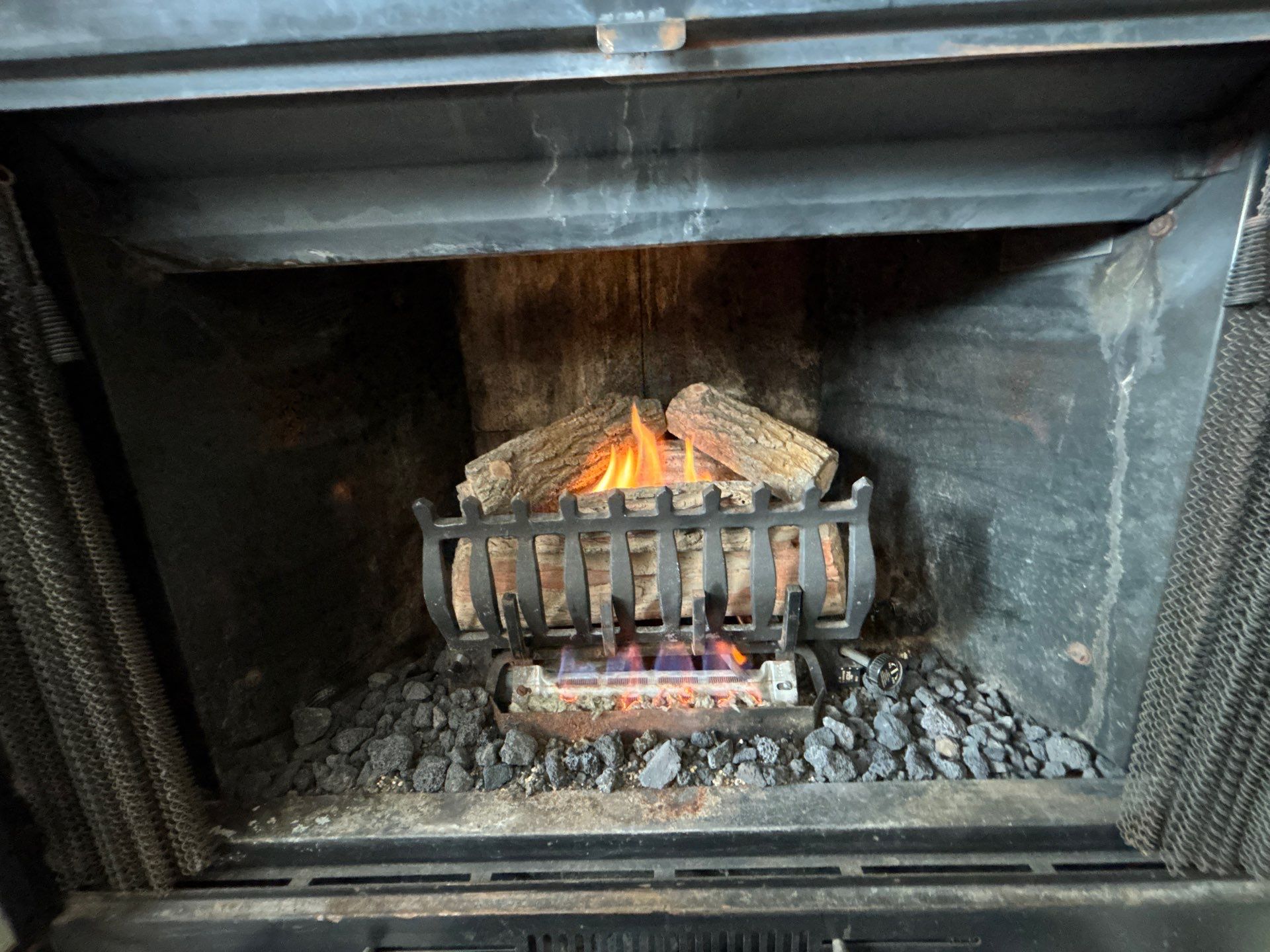 Gas Fireplace in Norfolk by Premier Chimney and Roofing