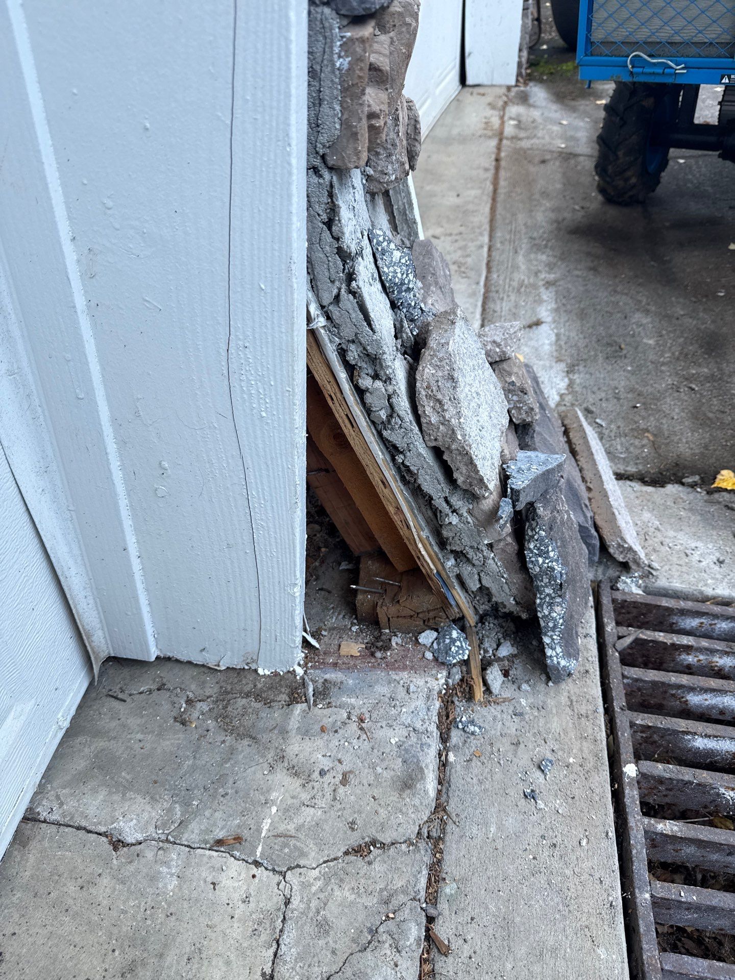 Damascus Garage Exterior Repair and Stacked Stone Veneer Installation by American Made Construction 