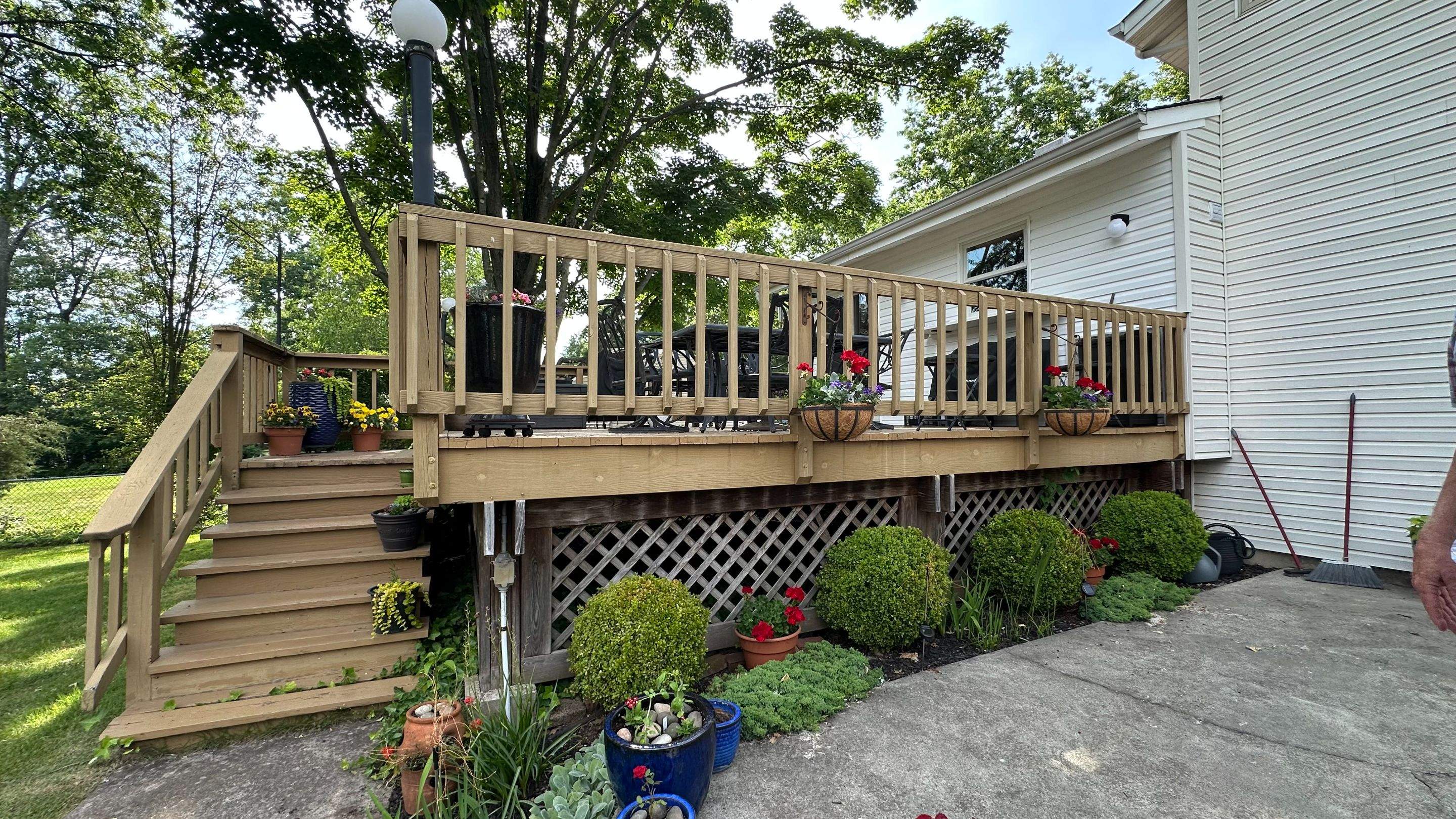 Deck Resurface with A-Frame Roof by deck guardian