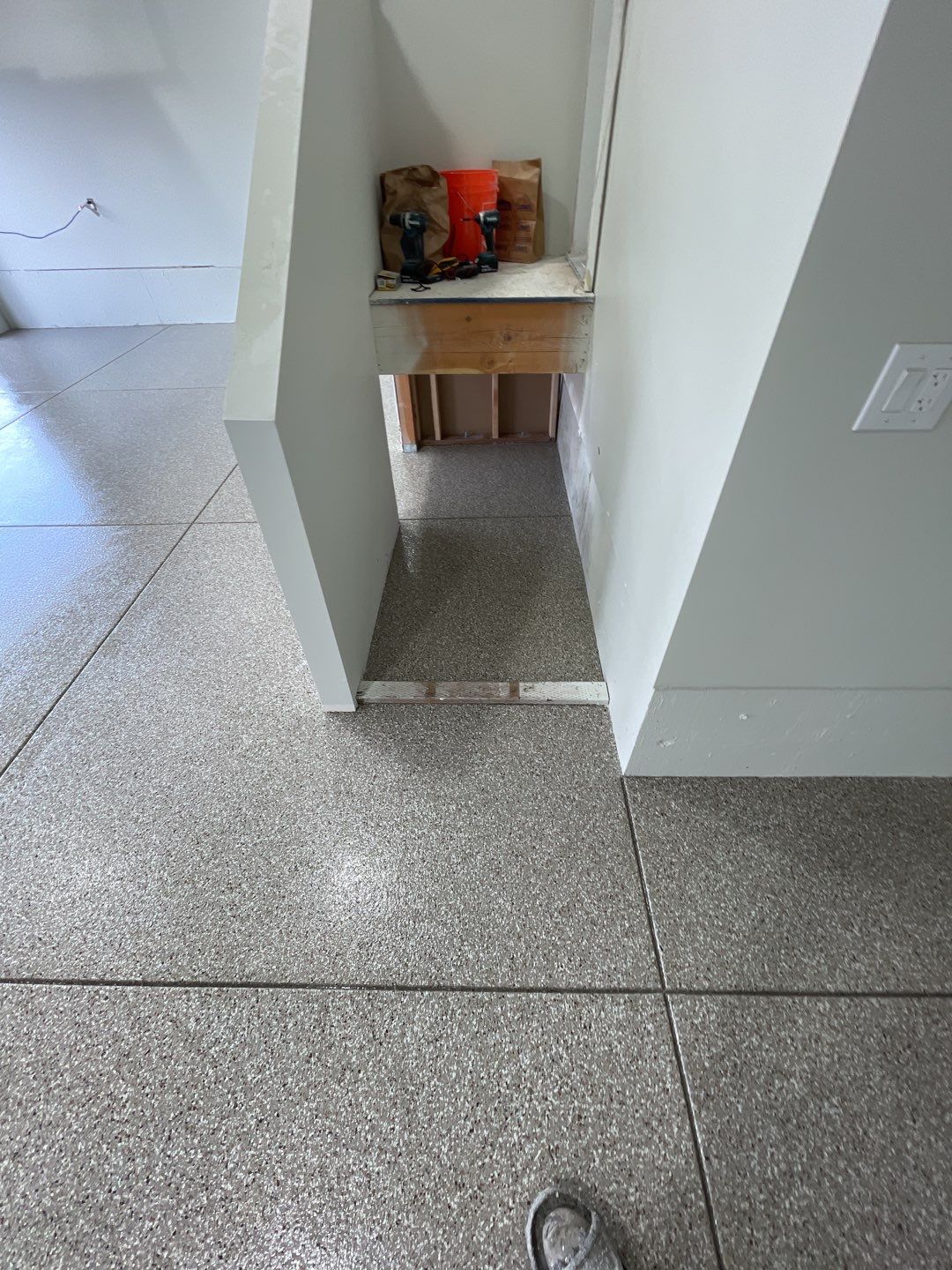 Garage Transformation using Pebble Beach by Croc Coatings, LLC