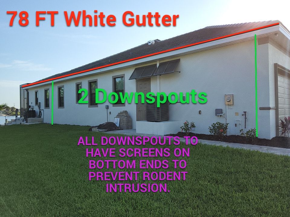 Seamless Aluminum Gutter Installation using 6 Inch Seamless Gutters in Cape Coral FL by Gutter Professors