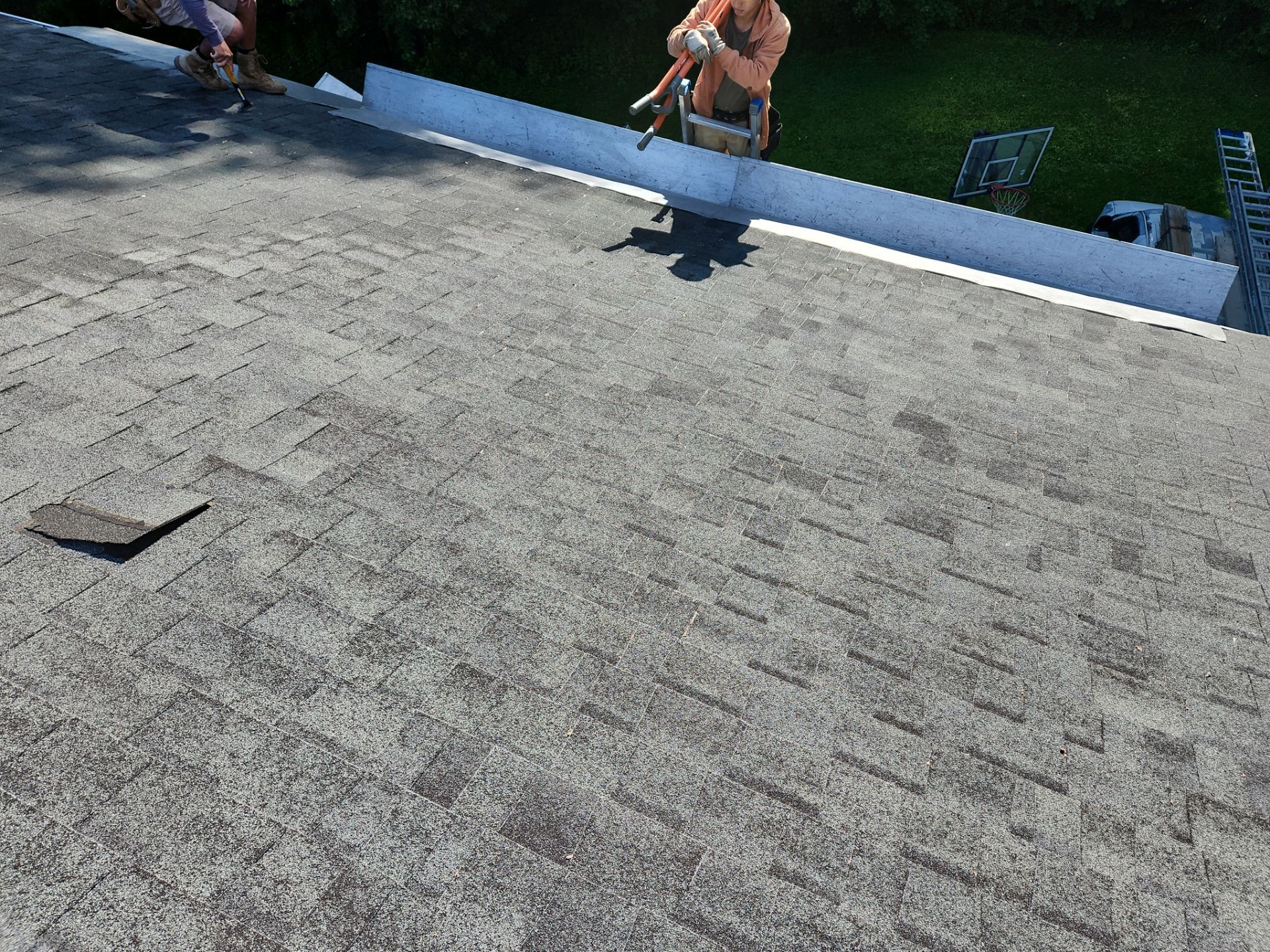 Residential Roofing Installation using Owens Corning TruDefinition Duration AR - Williamsburg Gray by A Plus Exterior