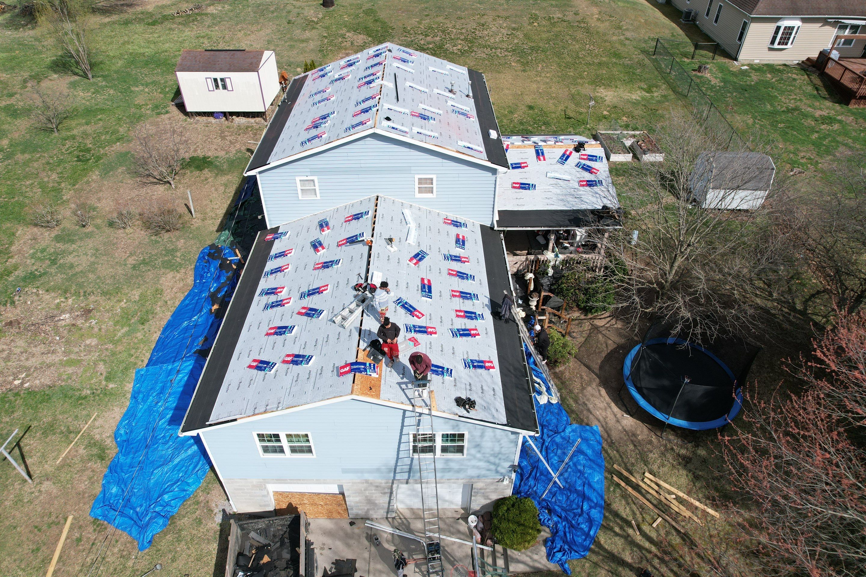 Residential Roofing Installation using GAF Timberline HDZ Pewter Gray by Rainstoppers Roofing