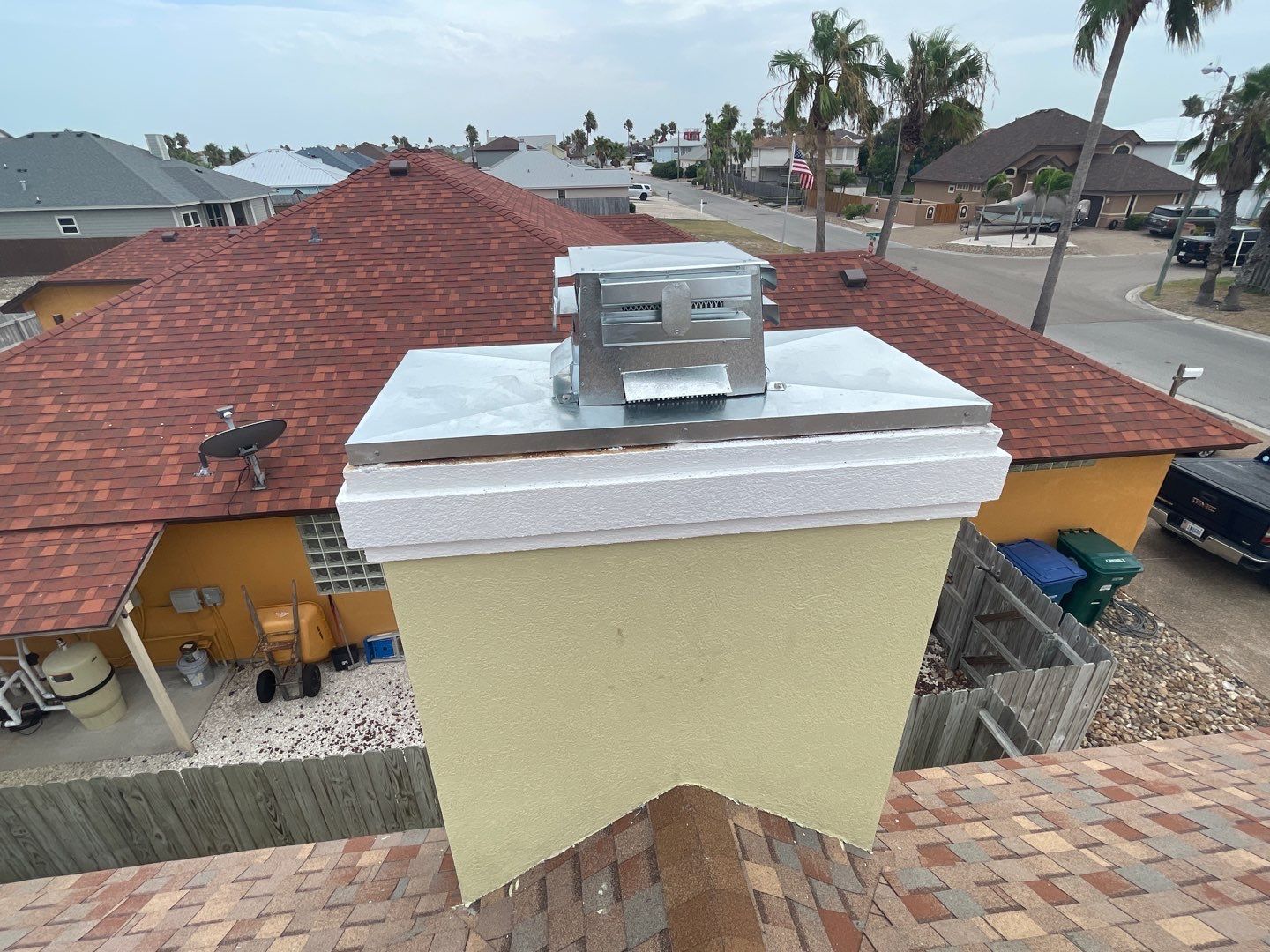 Residential Roofing Repair - Replacing Chimney Cap by Lighthouse Roofing