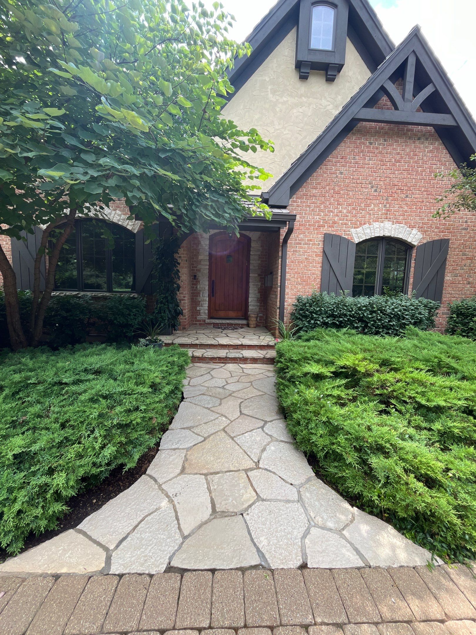 natural stone using Algaecide, soft wash soap by Northern Power Washing LLC.
