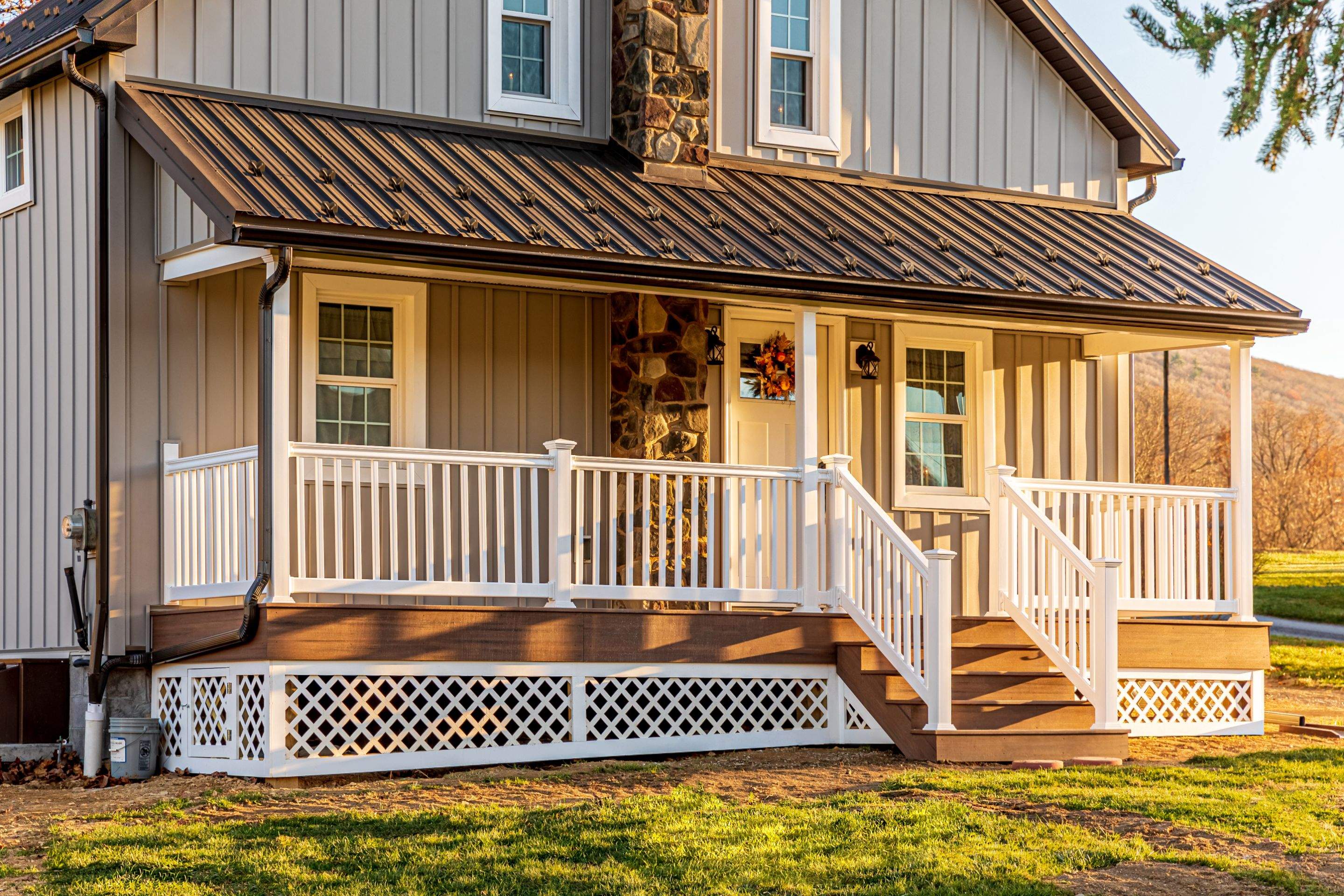 Metal roof-charcoal  Metal siding-ash gray by Esh Builders