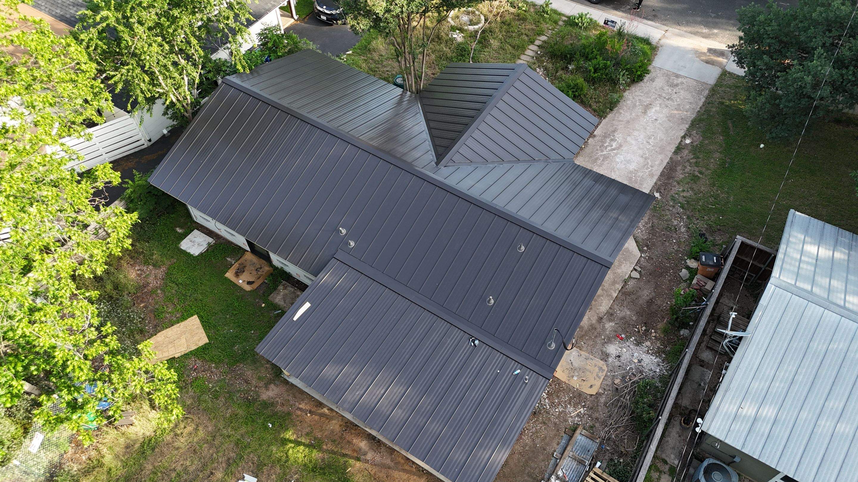 Dark Bronze - L&A Standing Seam with Striations by RoofsOnly.com