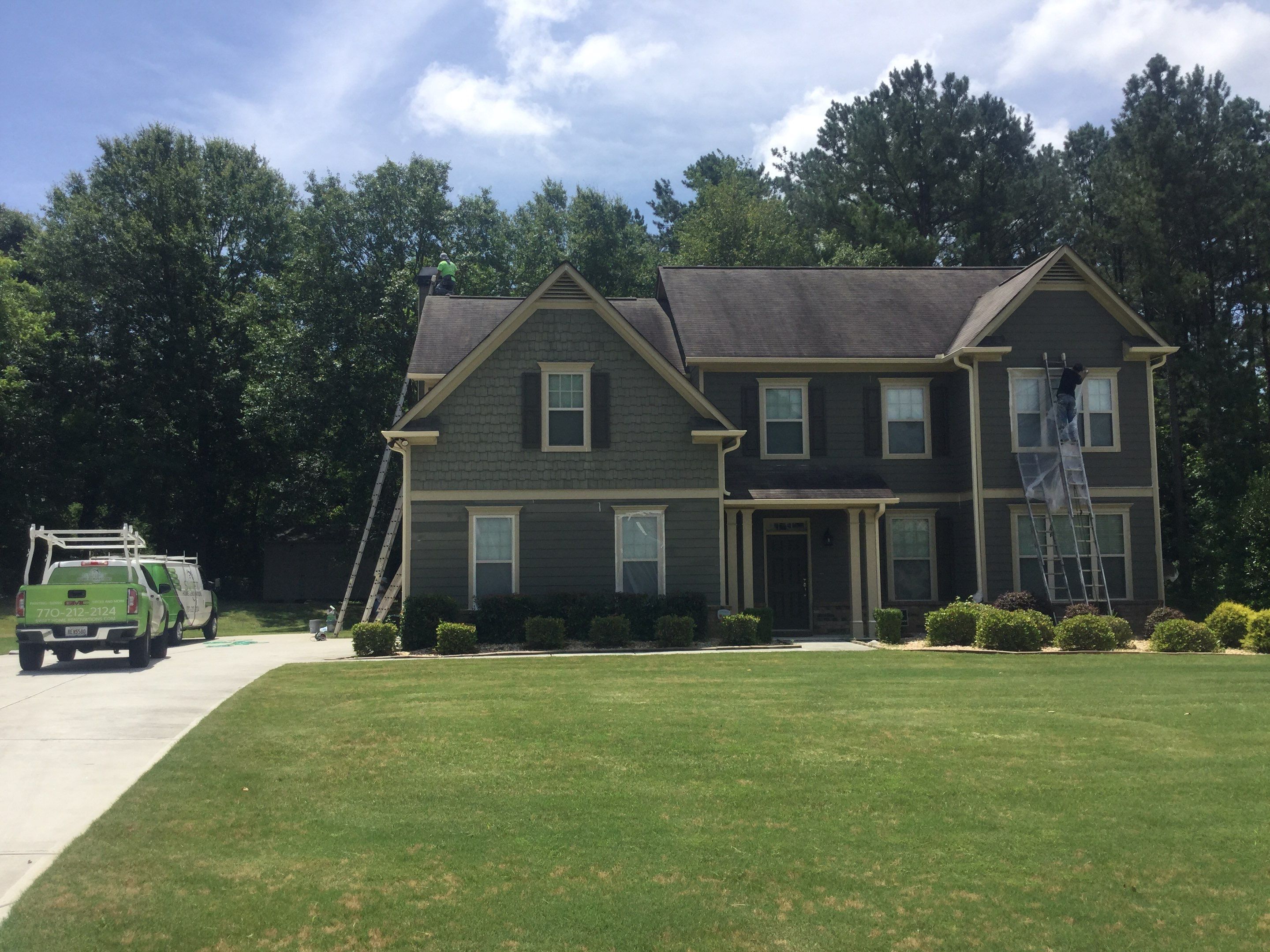 Full Exterior House Painting and Trim Refresh in Powder Springs by Swift Home Renovations