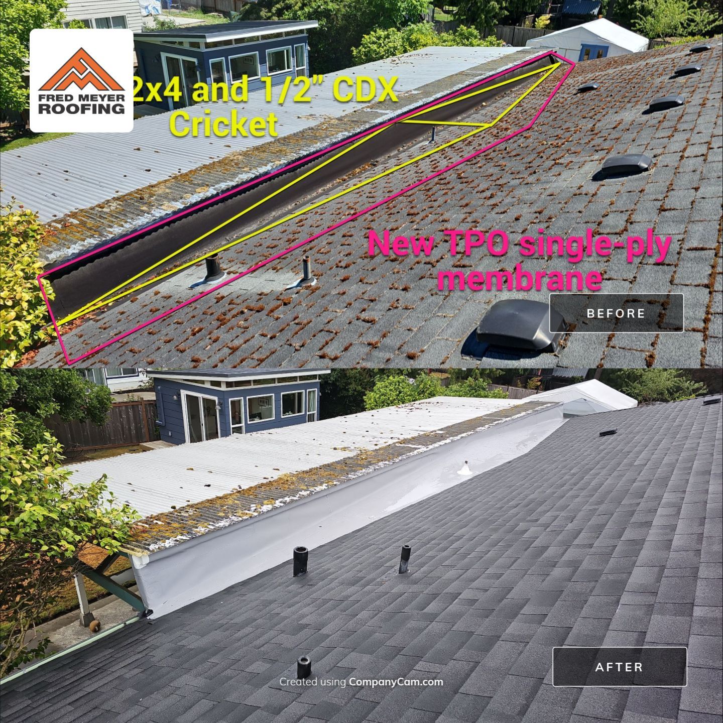 Roof Project in Bellevue by Fred Meyer Roofing